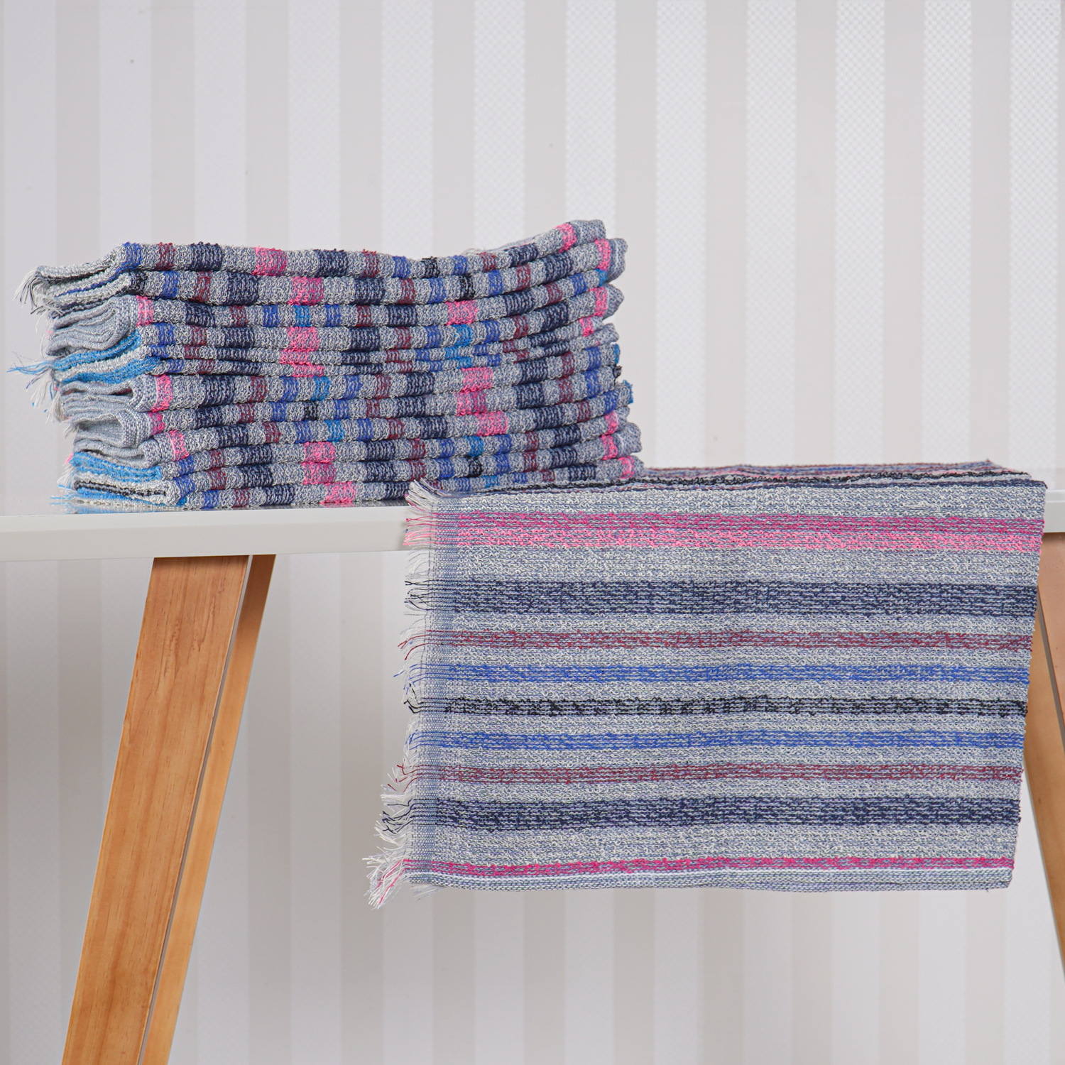 PANO DE LIMPEZA FELPUDO 50cm x 68cm - LISTRADO (SC)