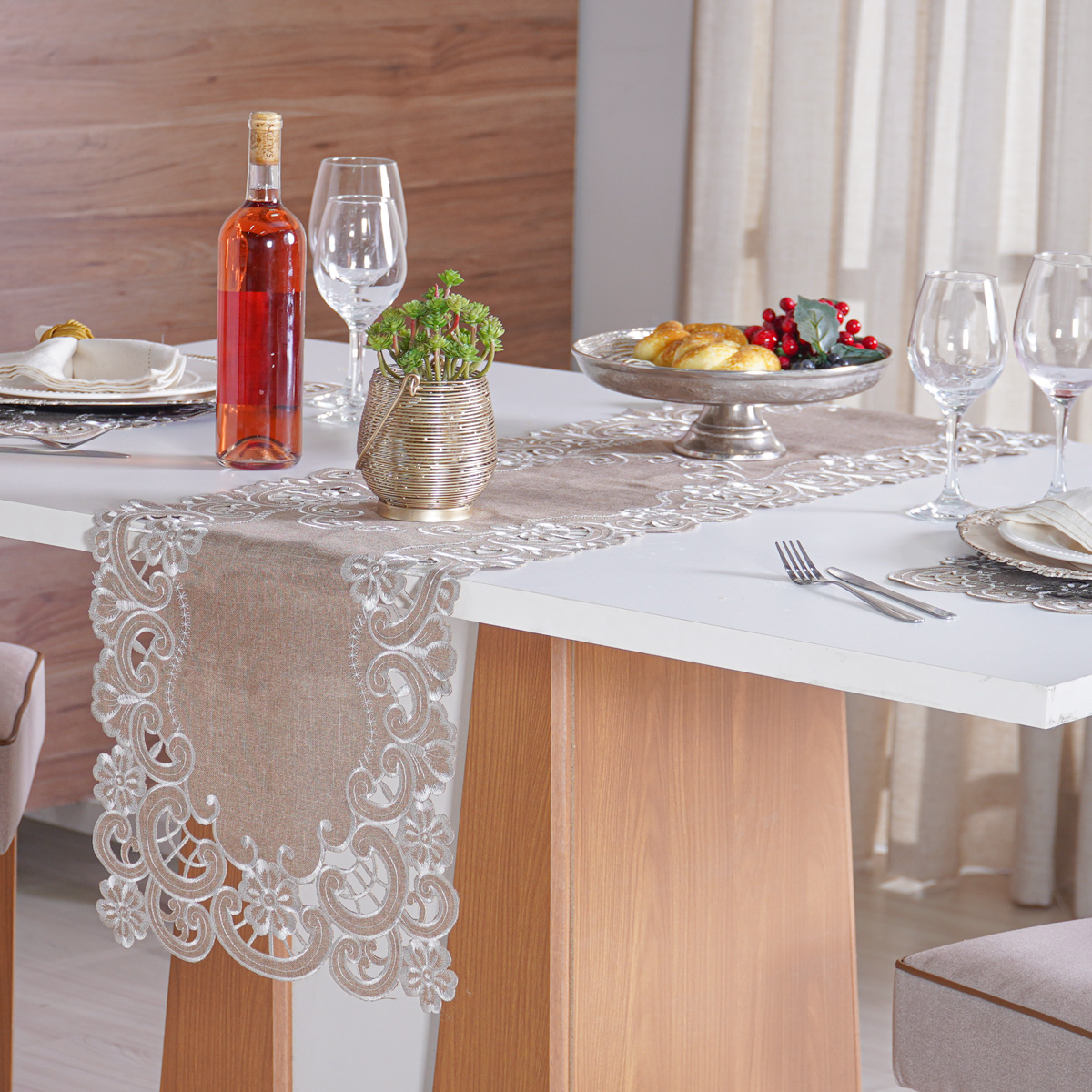 TRILHO DE MESA LACE PREMIUM TESSI 45cm x 2,20m - JULIETTE (SC)