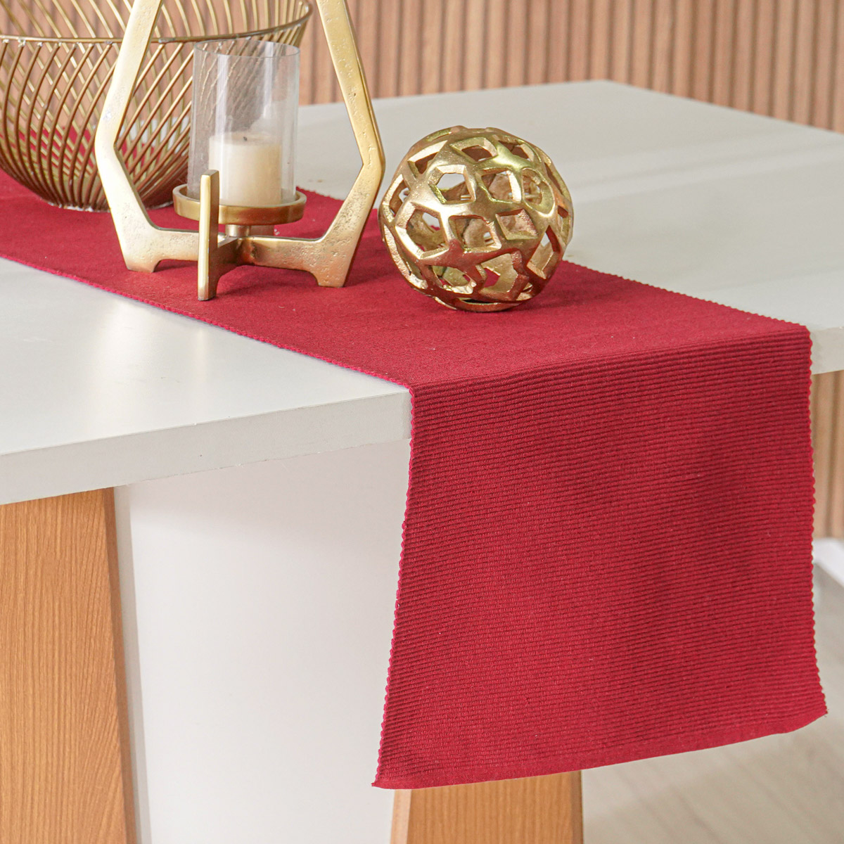 TRILHO DE MESA PESPONTO 33cm x 1,40m - BORDO (SC)
