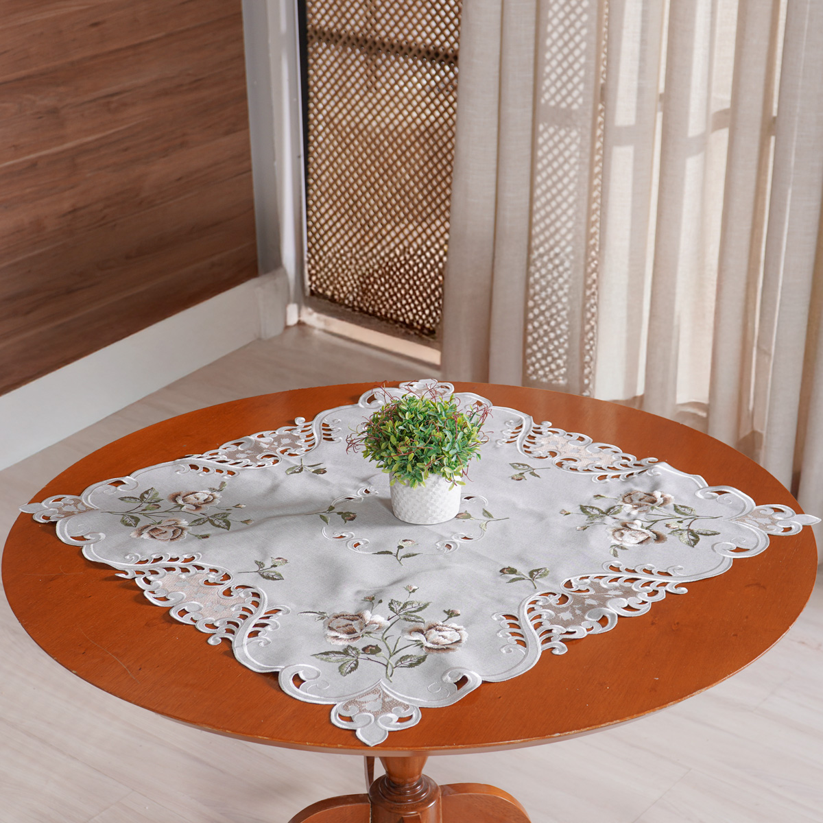 TOALHA DE CHÁ LACE PREMIUM TESSI 85CM X 85CM - CELINE (SC)