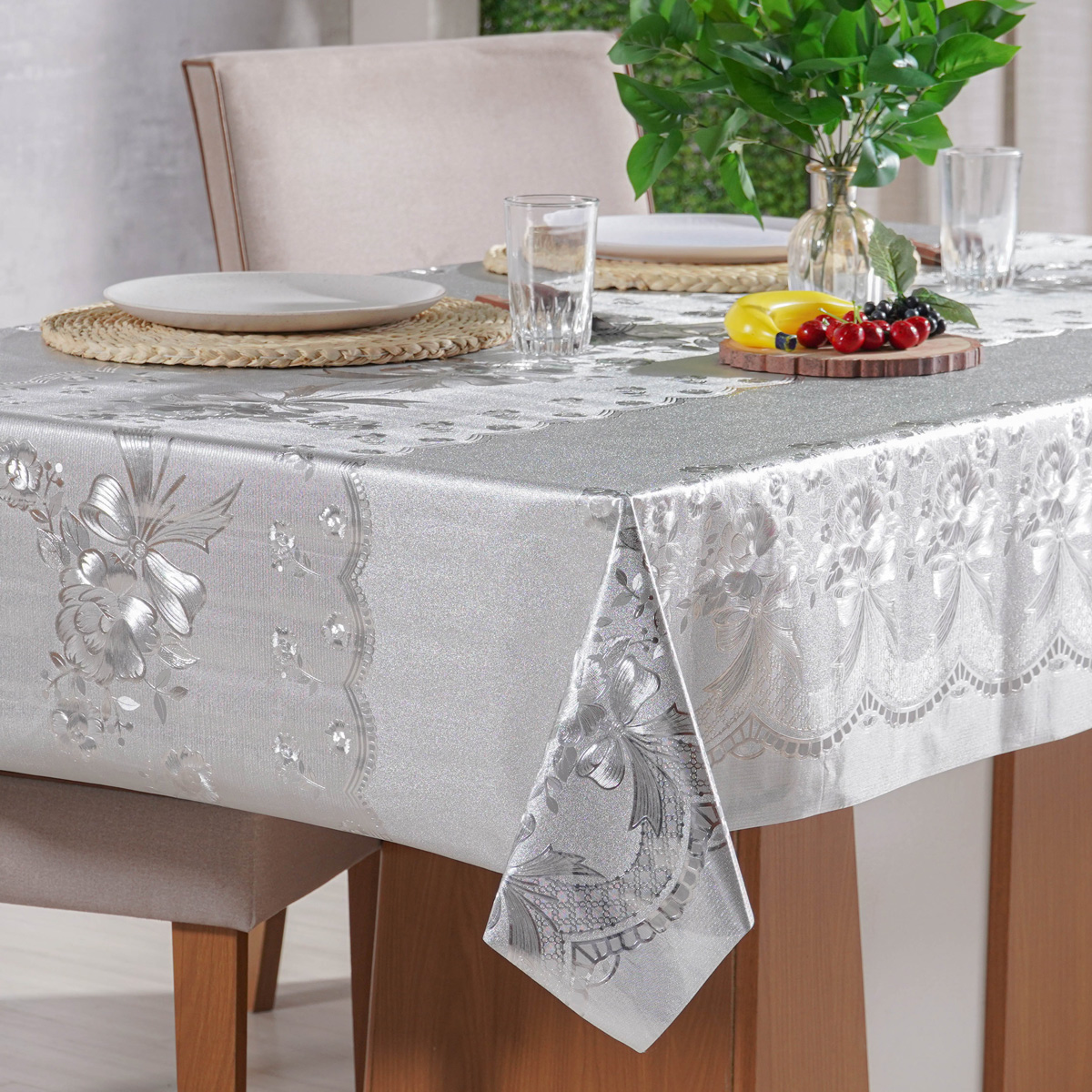 ROLO TOALHA DE MESA PVC METALIZADA 0,25mm - 1,40m x 15m - CATARINA (SC)