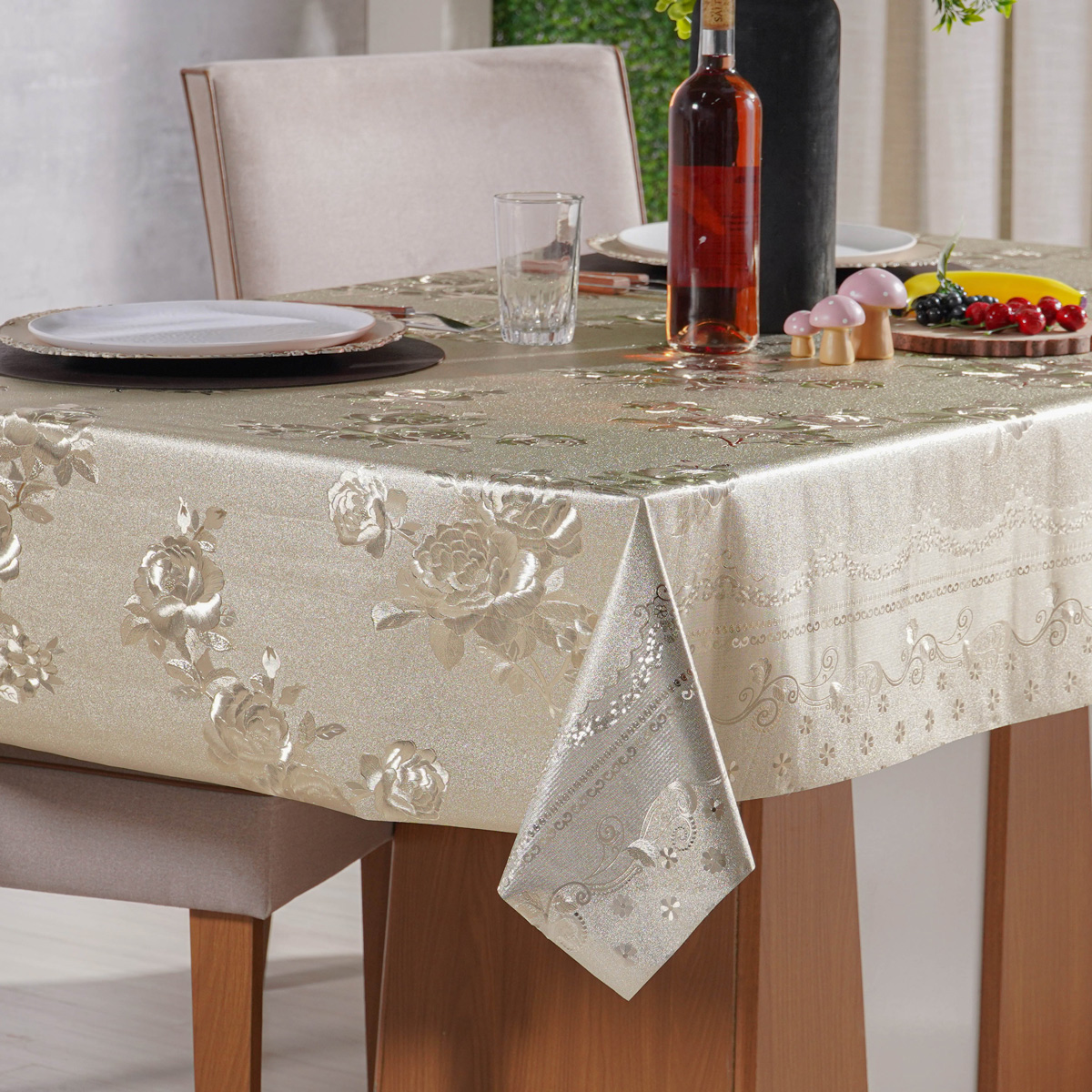 ROLO TOALHA DE MESA PVC METALIZADA 0,25mm - 1,40m x 15m - AURORA (SC)