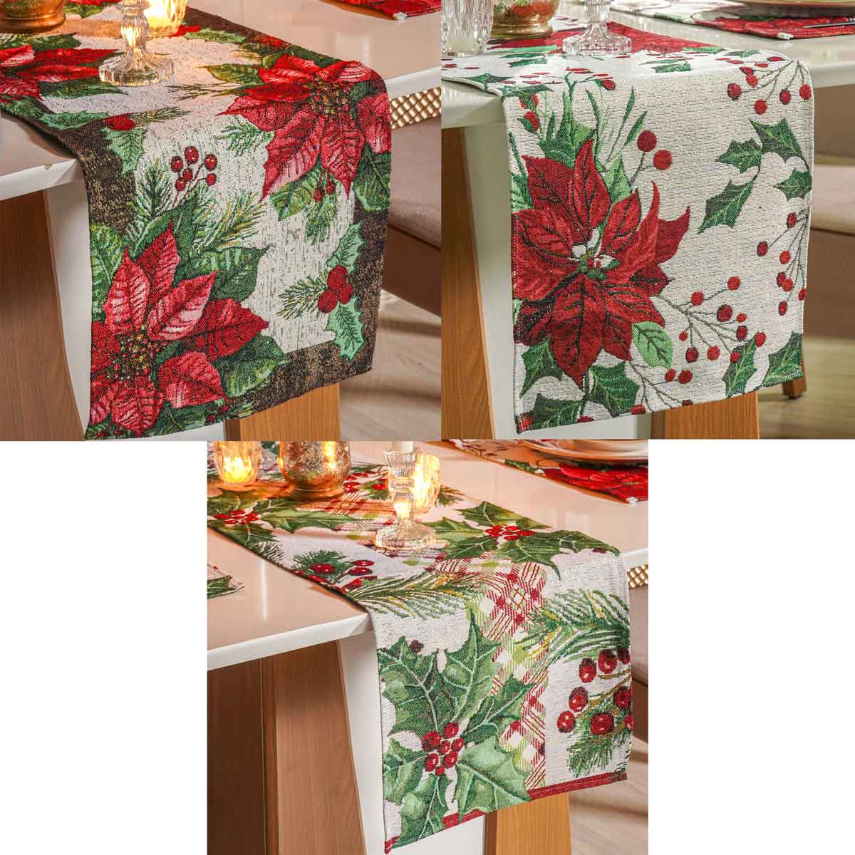 TRILHO DE MESA  JACQUARD NATALINO 35CM X 1,40M - SORTIDO (SC)