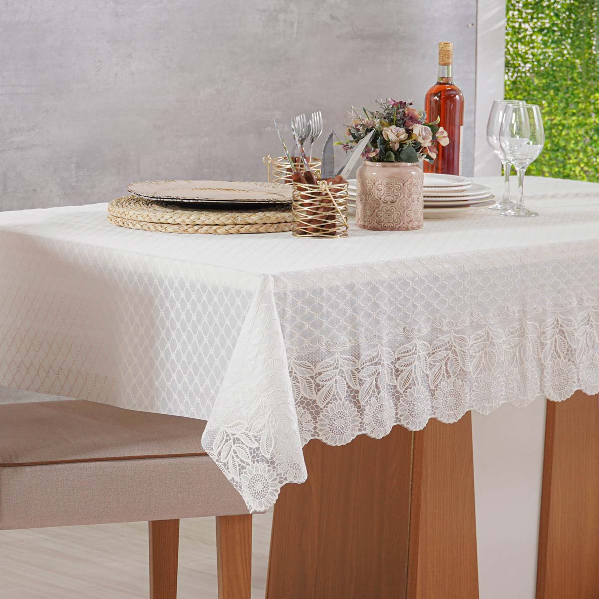 TOALHA DE MESA ROLO PVC RENDA 1,40M X 20M - GIRASSOIS (SC)