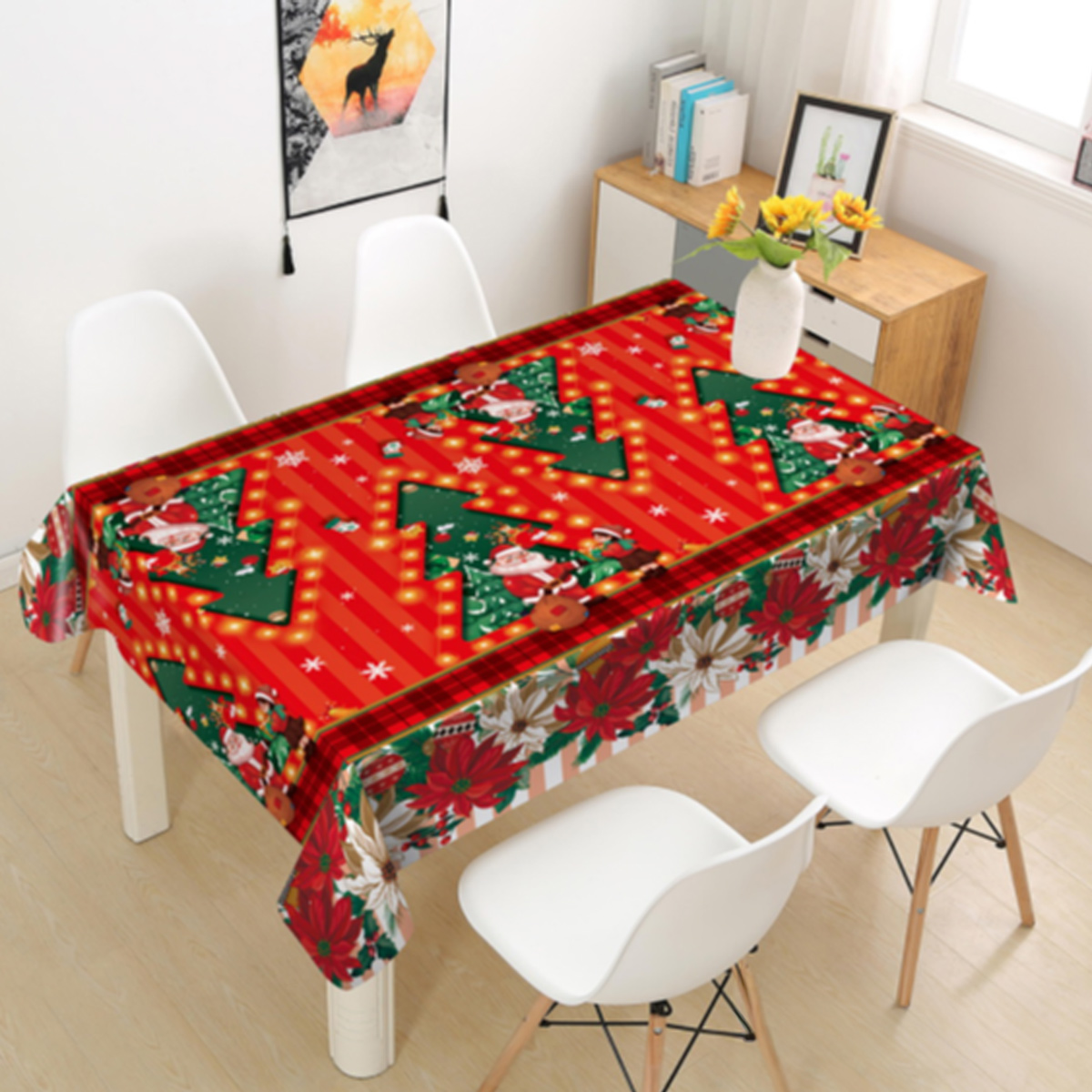 ROLO TOALHA DE MESA PVC 0,22MM TÉRMICO NATALINO - 1,40M X 30M - PINHEIRO DE NATAL (SC)