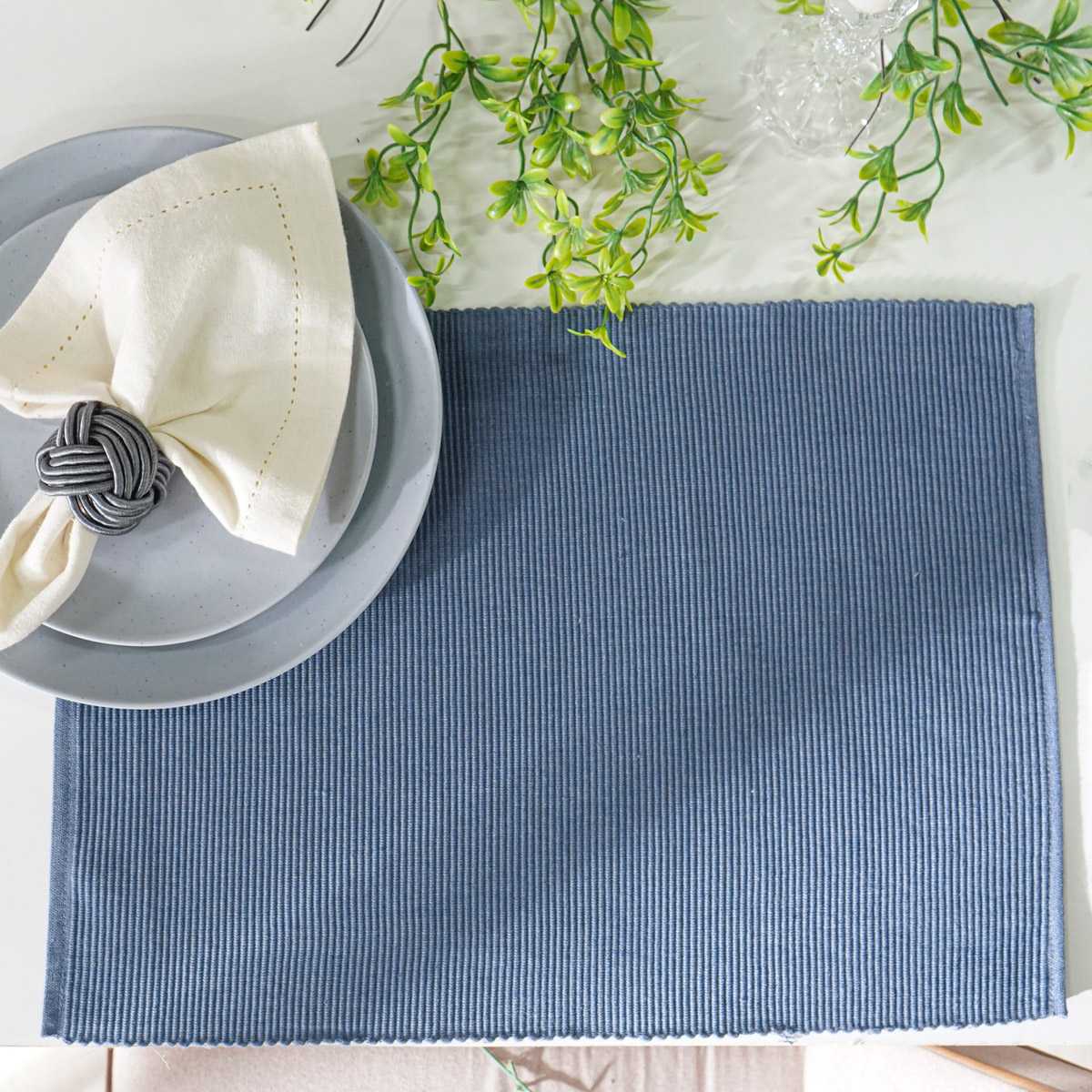 AMERICANO DE MESA PESPONTO 33cm x 45cm - AZUL (SC)