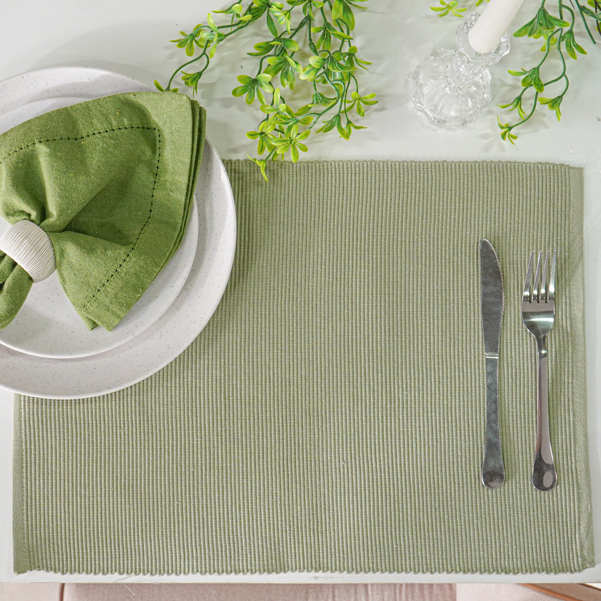 AMERICANO DE MESA PESPONTO 33cm x 45cm - VERDE (SC)