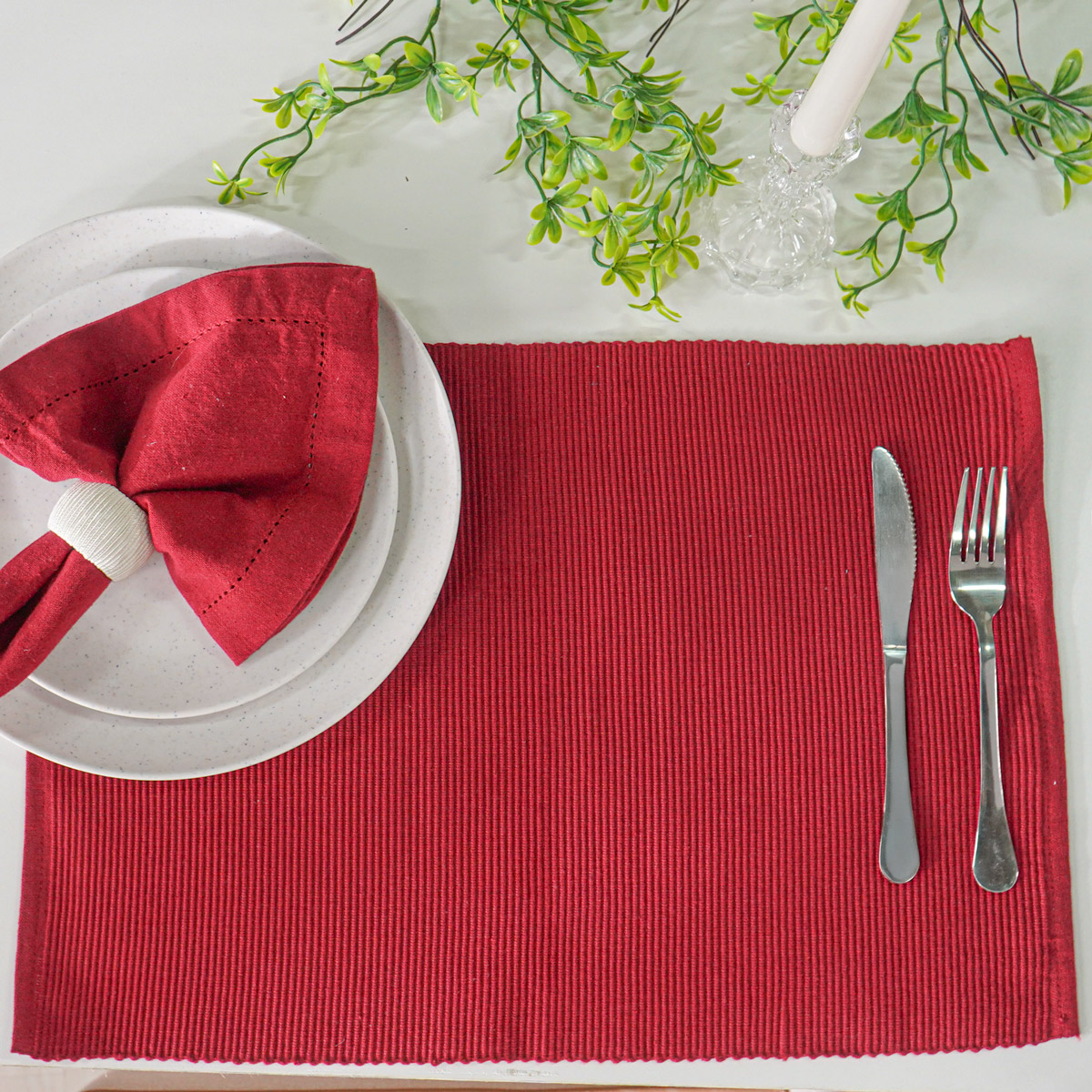 AMERICANO DE MESA PESPONTO 33cm x 45cm - BORDÔ (SC)