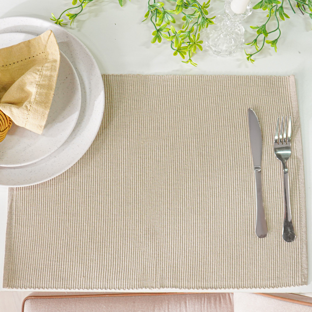 AMERICANO DE MESA PESPONTO 33cm x 45cm - BISCUIT (SC)