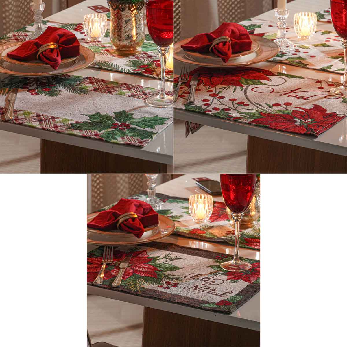 AMERICANO DE MESA JACQUARD NATALINO 33CM X 48CM - SORTIDO (SC)