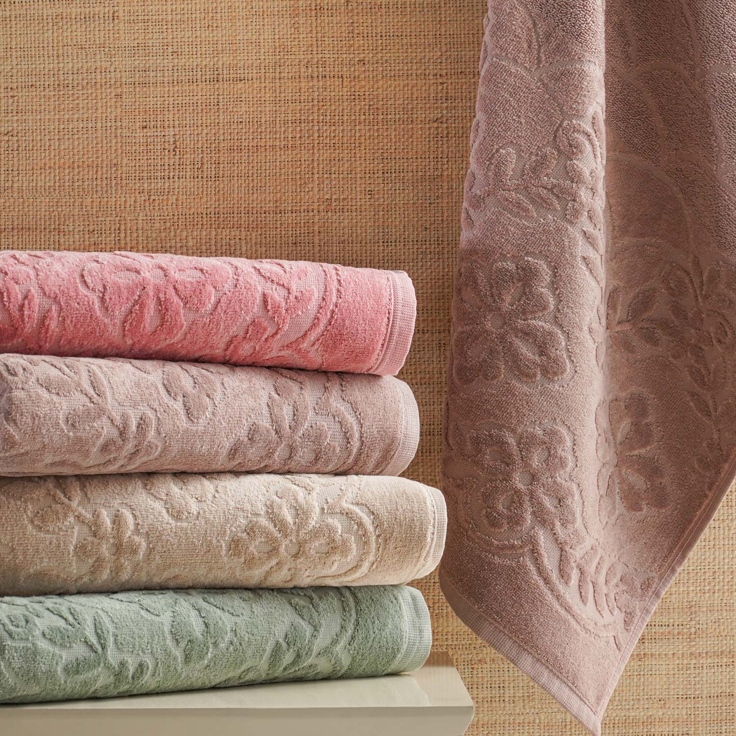 TOALHA DE ROSTO MARSELHA 45cm x 75cm - ROSA BRUMA (SC)