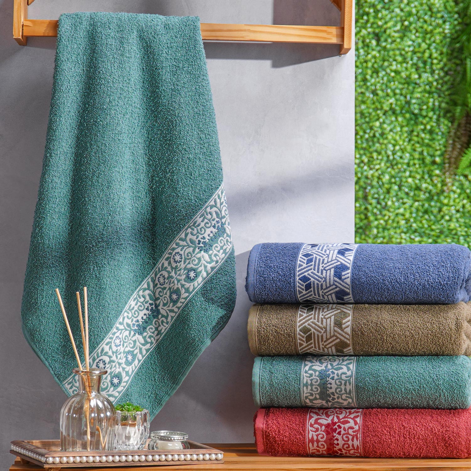 TOALHA DE ROSTO QUEBEC 45cm x 70cm - VERDE MILITAR (SC)