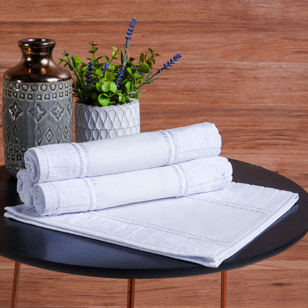 TOALHA DE LAVABO PONTO RUSSO  AVELUDADA  30cm x 45cm - BRANCO (SC)