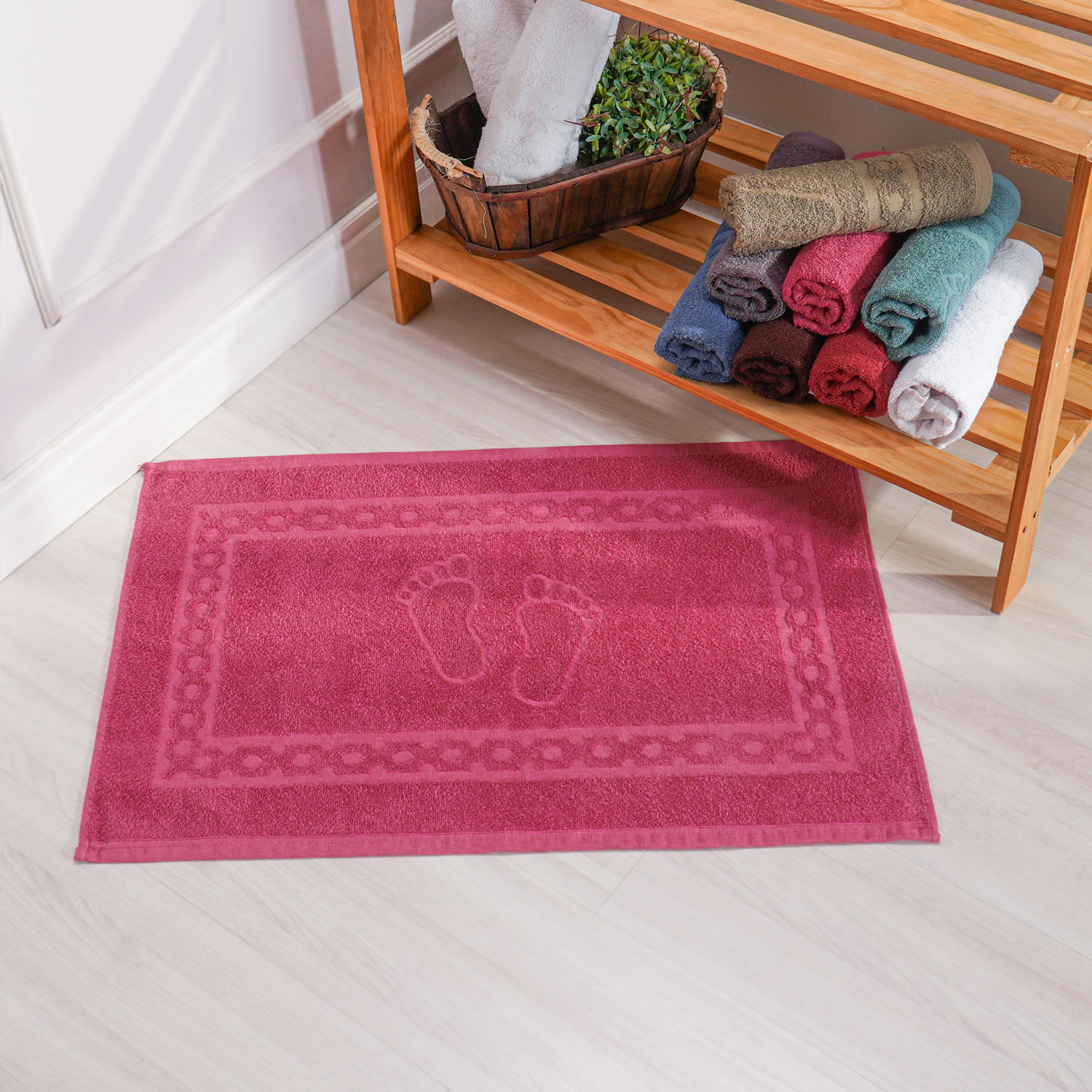 TOALHA DE PISO LUXO 45cm x 68cm - ROSA BEACH (SC)