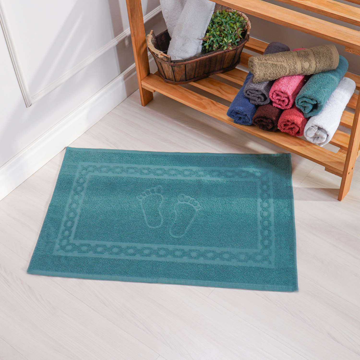 TOALHA DE PISO LUXO 45cm x 68cm - VERDE MILITAR (SC)