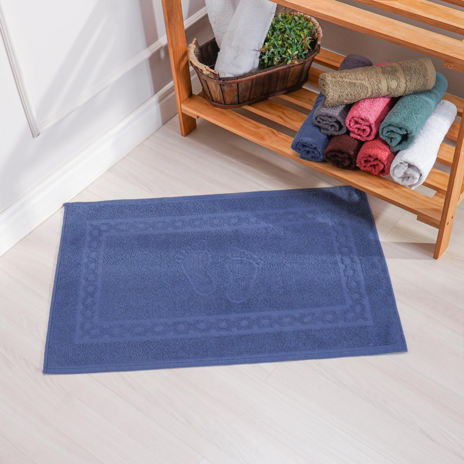 TOALHA DE PISO LUXO 45cm x 68cm - INDIGO (SC)