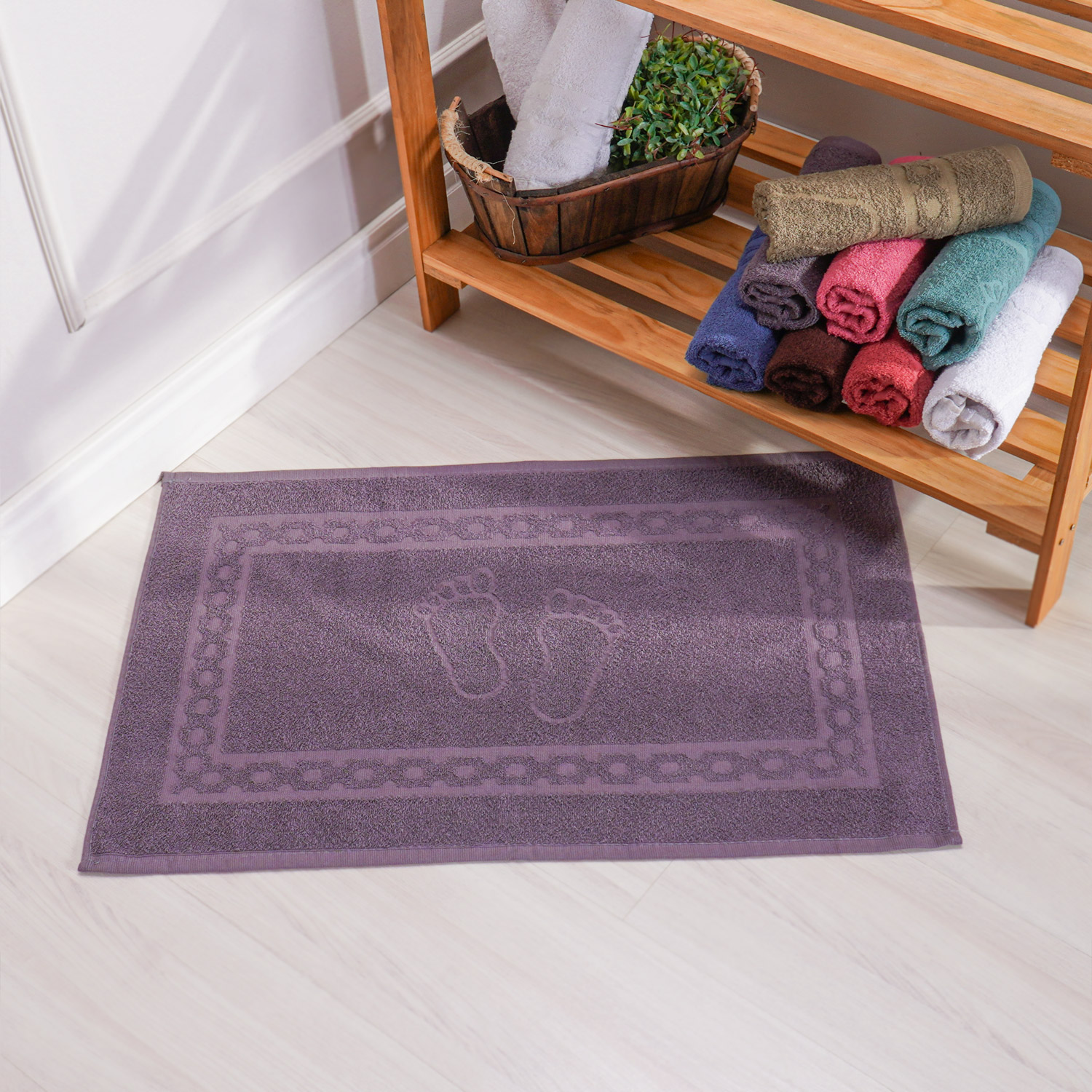 TOALHA DE PISO LUXO 45cm x 68cm - CINZA LAPIS (SC)