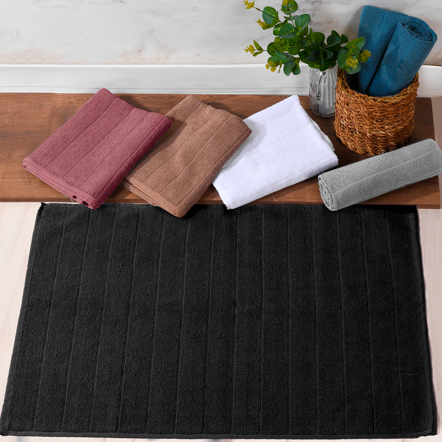 TOALHA DE PISO PREMIUM 50cm x 70cm - PRETO (SC)