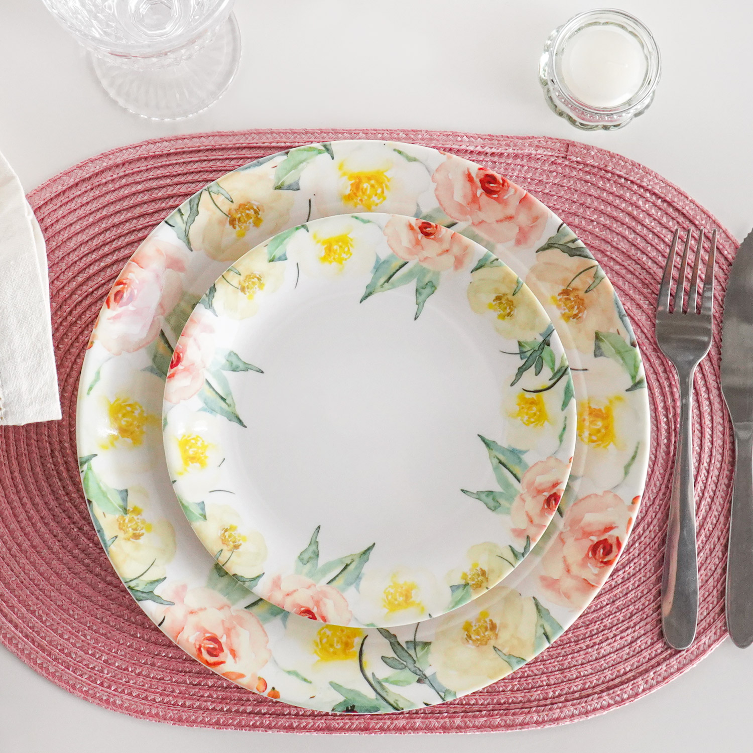 PRATO SOBREMESA 20CM MELAMINA BASIC - FLORAL (SC)