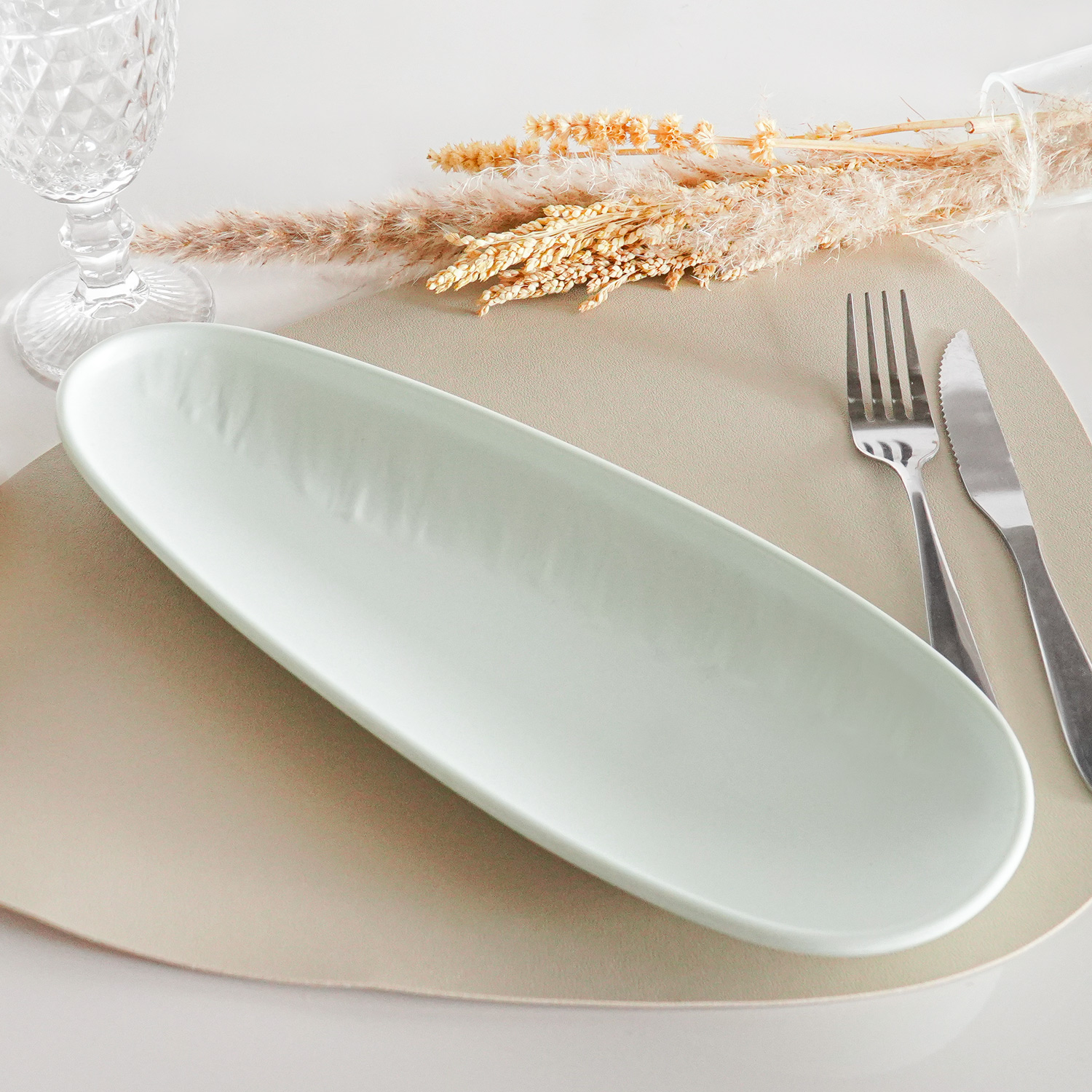 TRAVESSA 35CM MELAMINA TEXTURE - ERVA DOCE (SC)