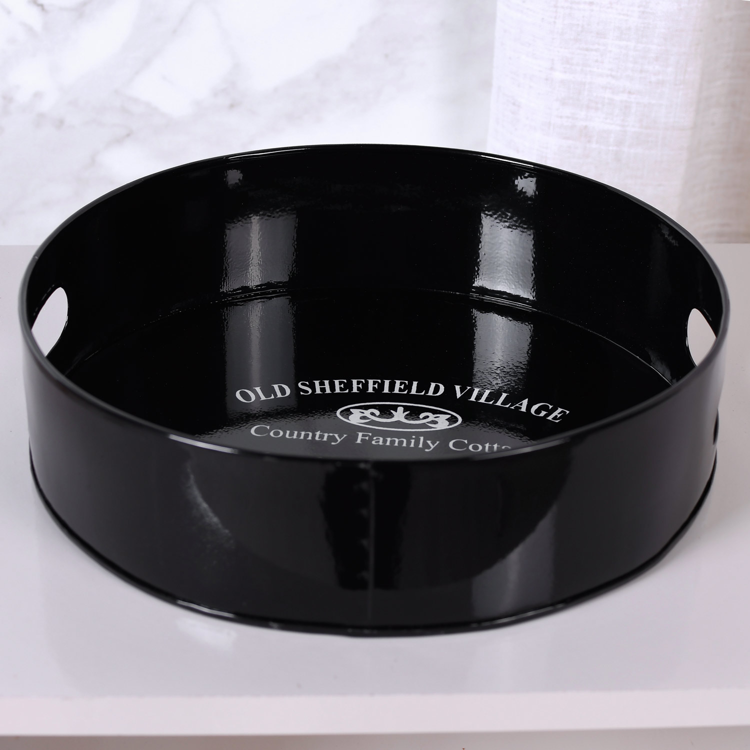 BANDEJA REDONDA CLASSIC BLACK 25CM X 7CM - PRETO (SC)