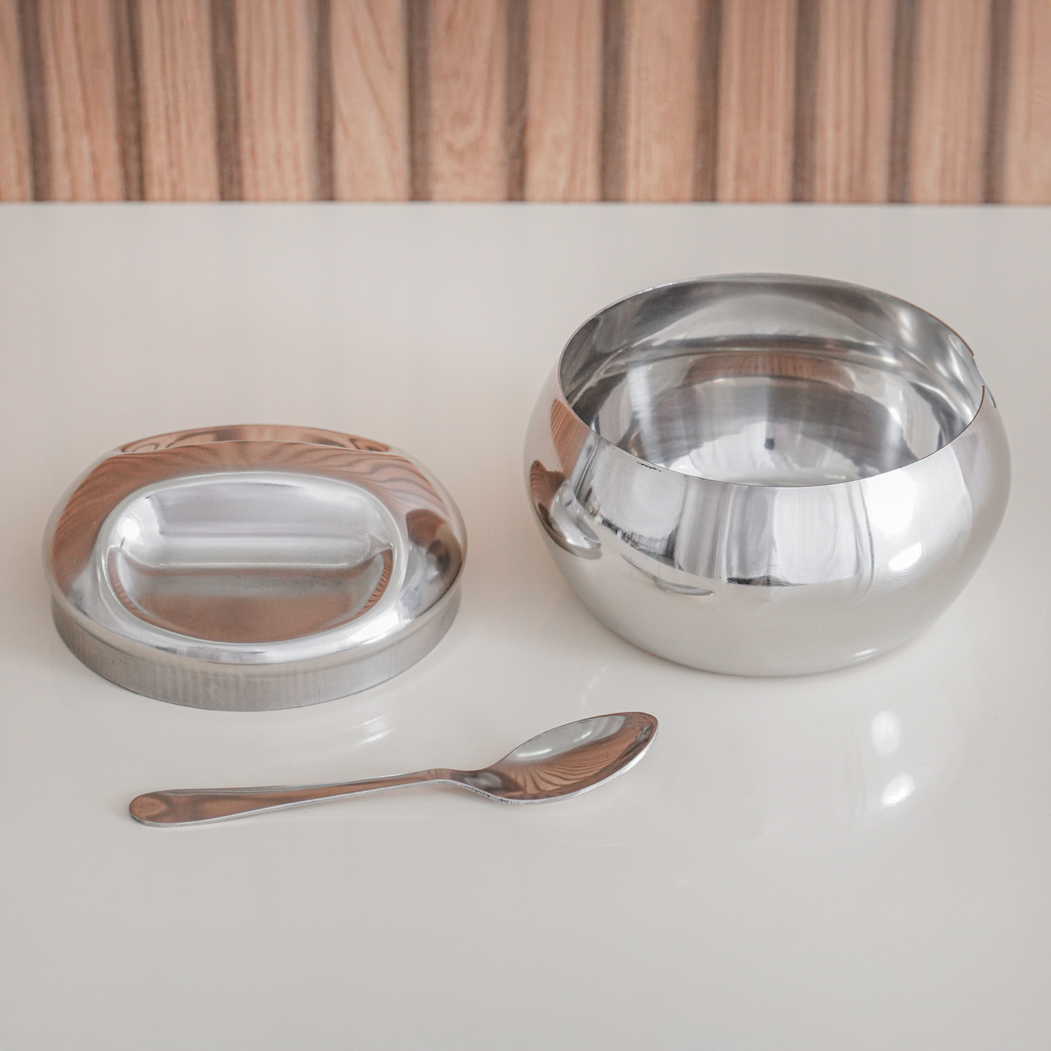 AÇUCAREIRO INOX COM COLHER 300ML - INOX (SC)