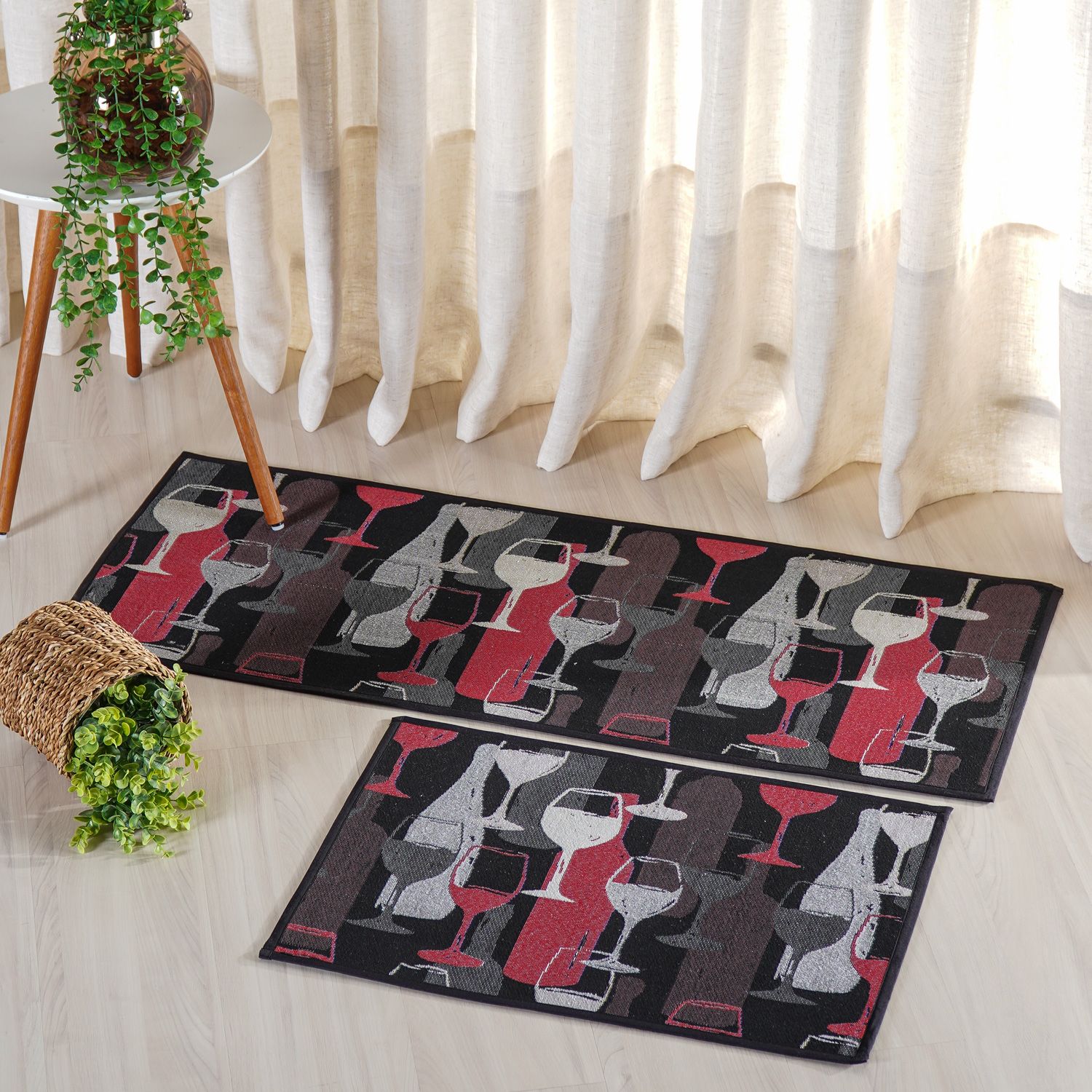 TAPETE COZINHA JACQUARD 45cm X 65cm - WINE (SC)