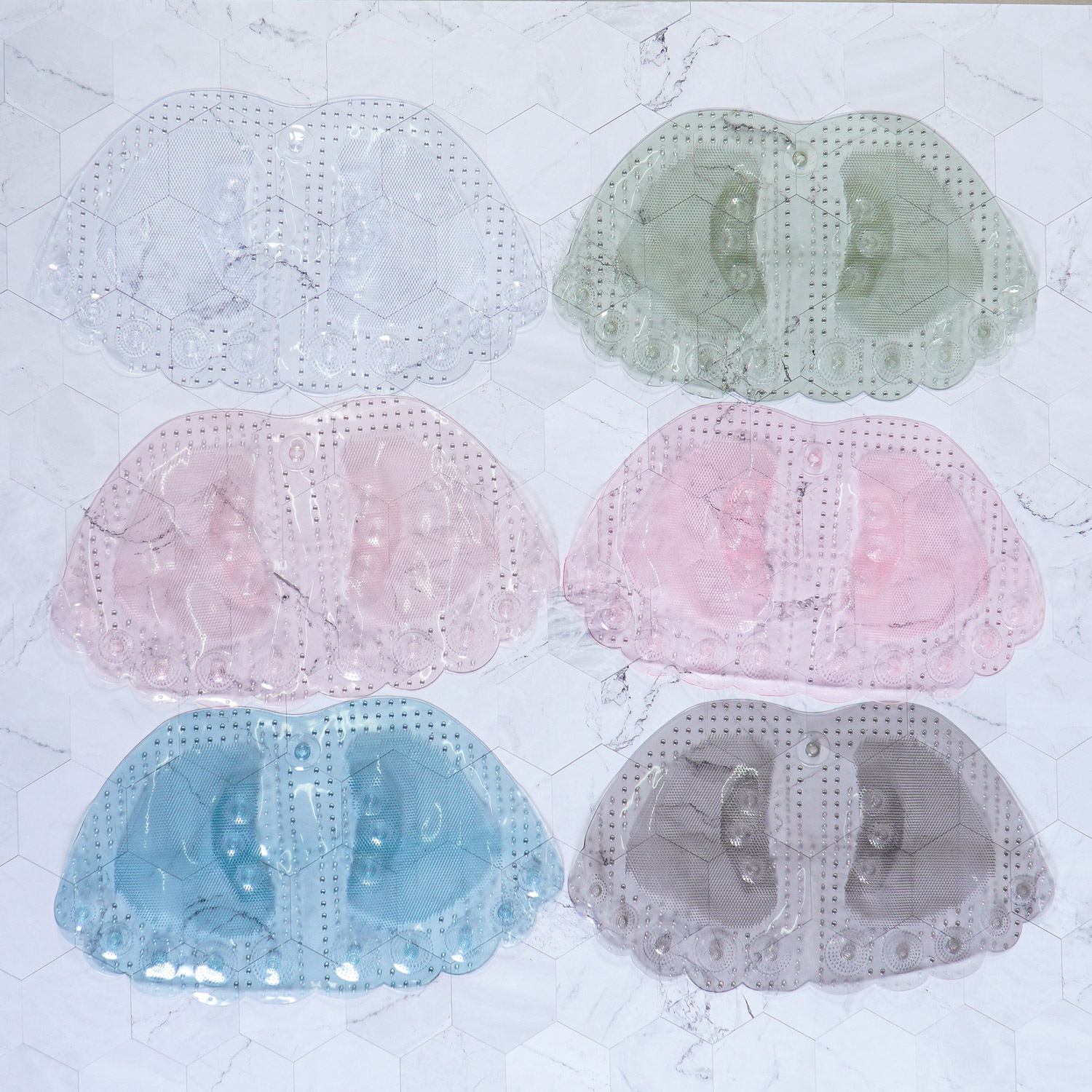 TAPETE DE BOX PVC 35cm X 60cm PEGADA - SORTIDO (SC)