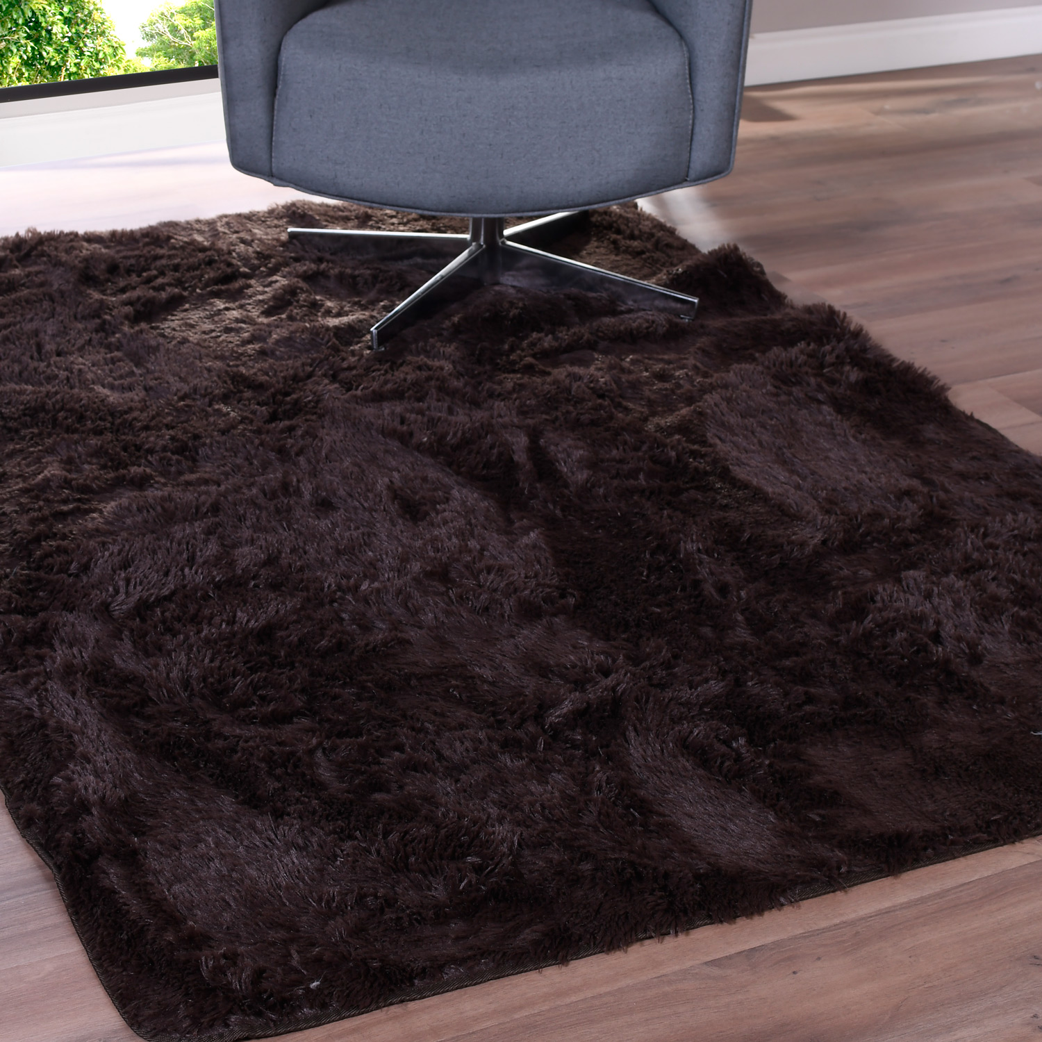 TAPETE FLUFFY 1,40m x 2,00m - MARROM (SC)