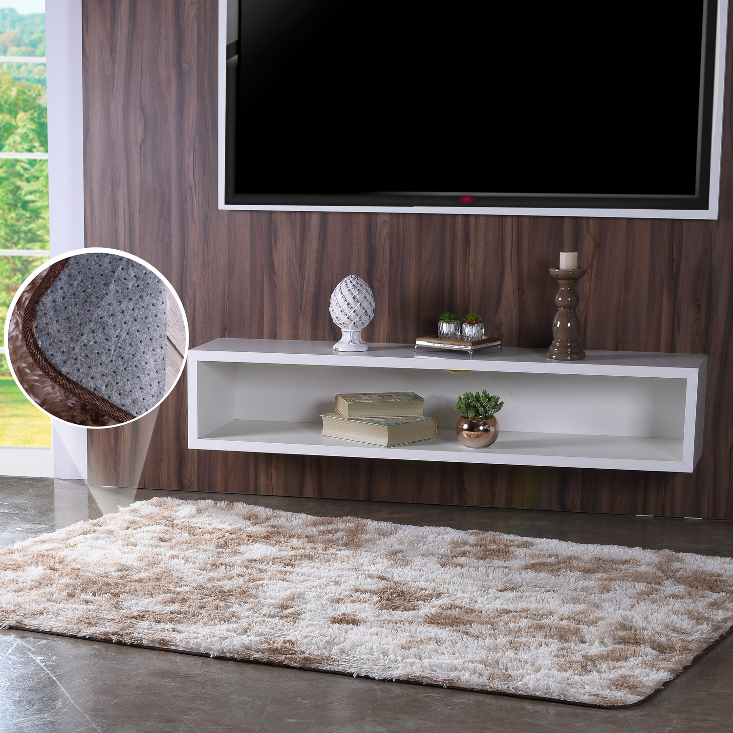 TAPETE FLUFFY 1,40m x 2,00m - BEIGE MESCLA (SC)