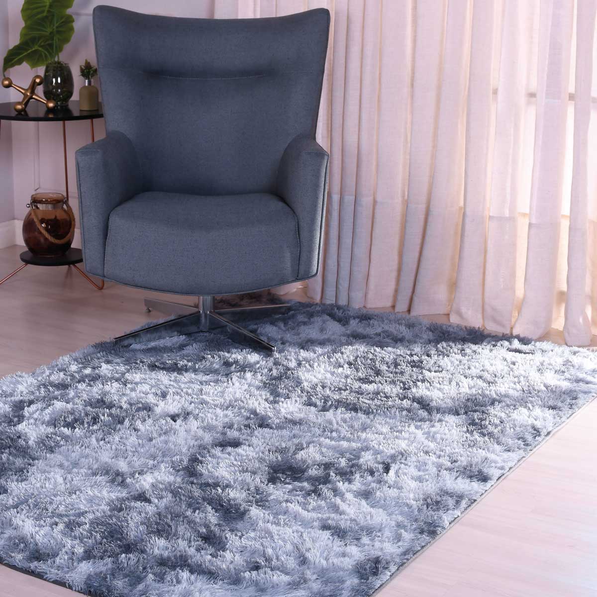 TAPETE FLUFFY 1,40m x 2,00m - CINZA MESCLA (SC)