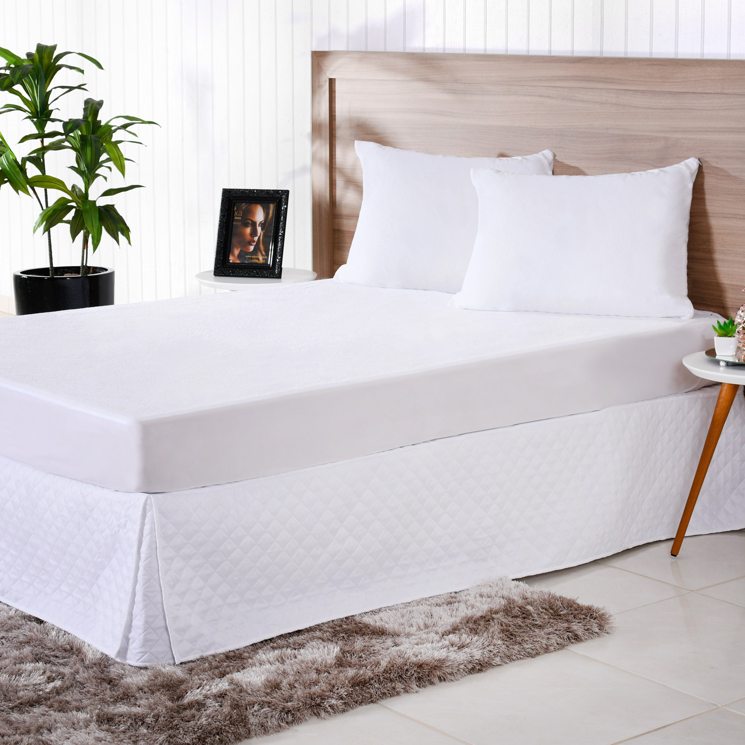 SAIA BOX ULTRA LISSE  CASAL 1,38m x 1,88m x 35cm - BRANCO (SC)