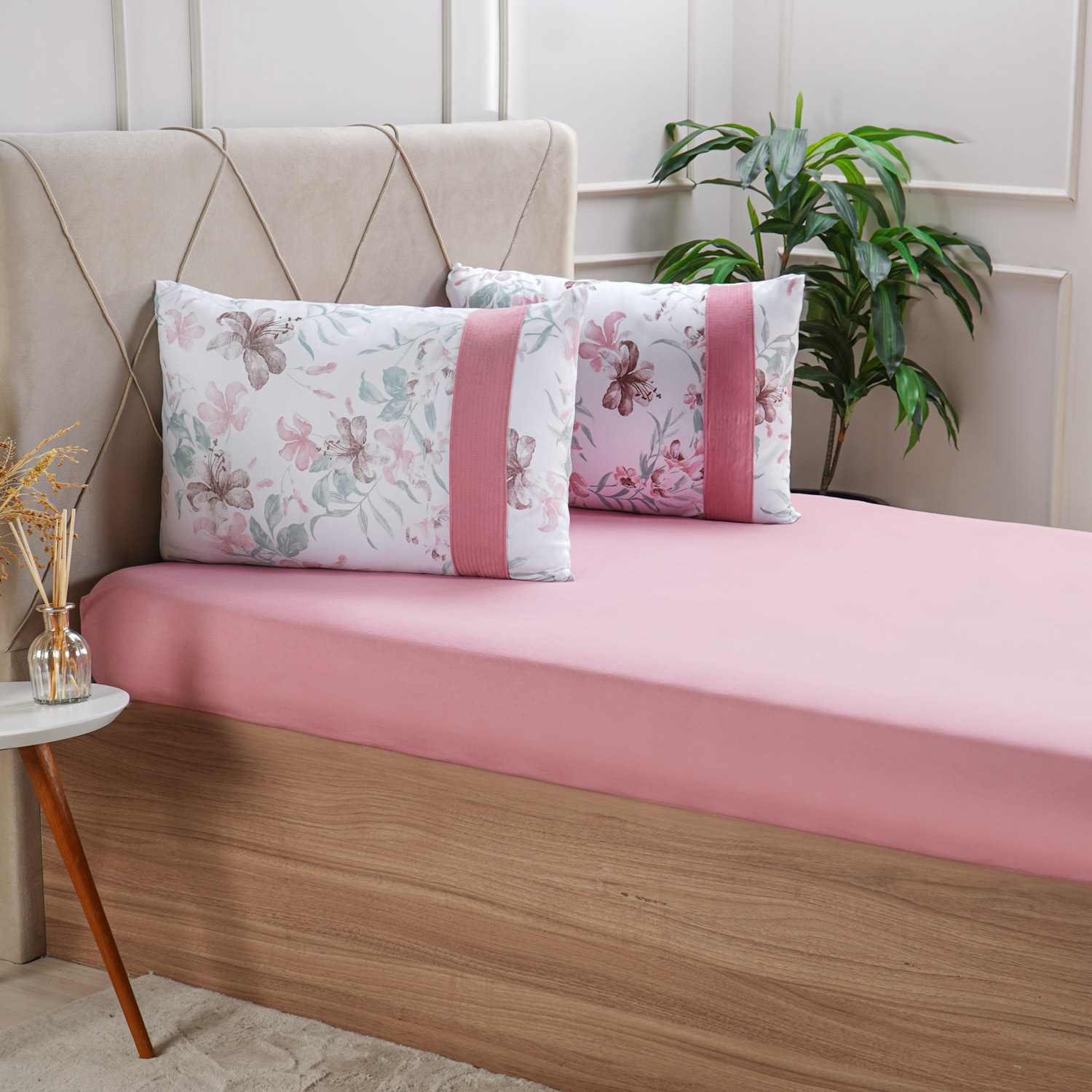 JOGO DE CAMA BELLA CAMA QUEEN 3 PEÇAS - ROSA (SC)