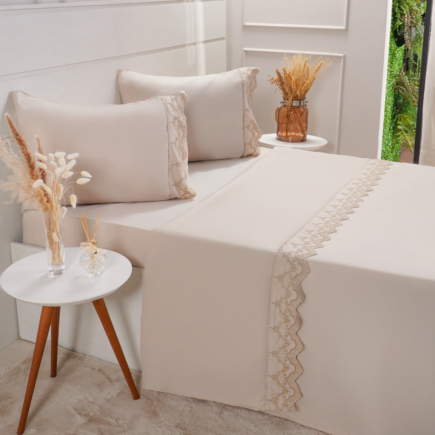 JOGO DE CAMA BRODERIE MICROFIBRA SOLTEIRO 3 PEÇAS - MACHIATTO (SC)