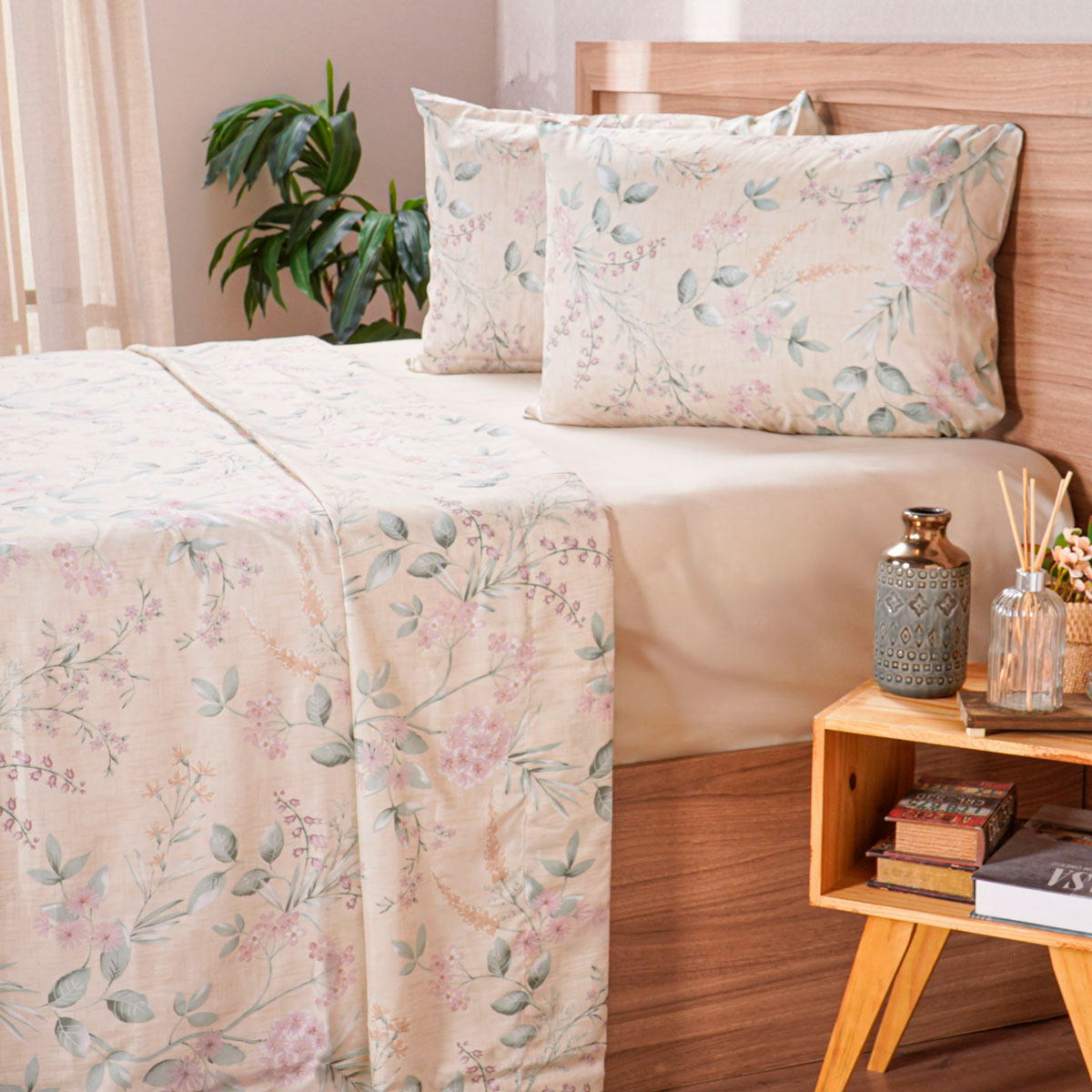 JOGO DE CAMA COTTON TOUCH SOLTEIRO 3 PEÇAS - JASMINE (SC)