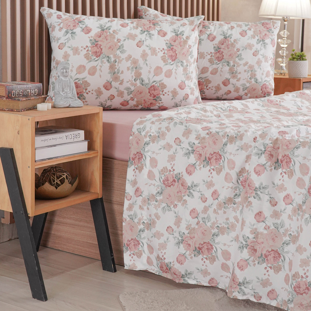 JOGO DE CAMA COTTON TOUCH KING 4 PEÇAS - CAMELIA (SC)