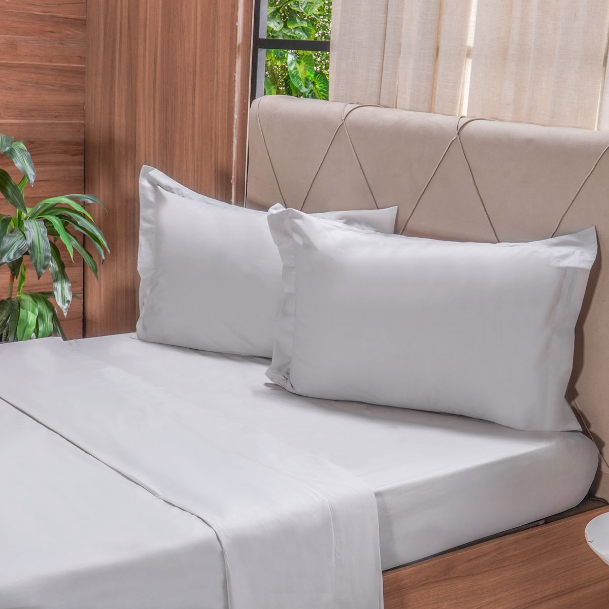 JOGO DE CAMA 200 FIOS LISO KING - BISCUIT (SC)