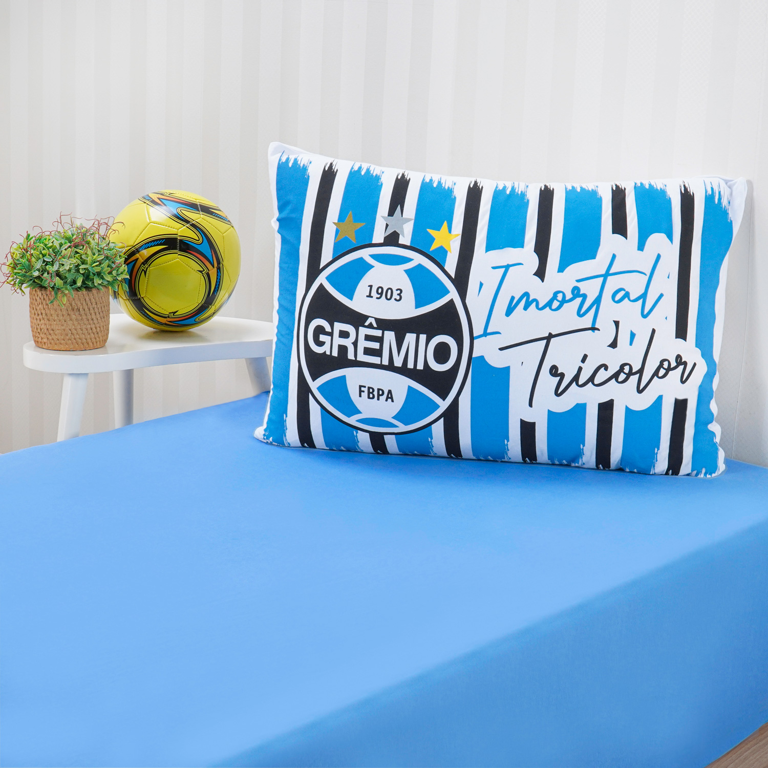 JOGO DE CAMA DE MALHA SOLTEIRO GRÊMIO 2 PEÇAS - GRÊMIO (SC)