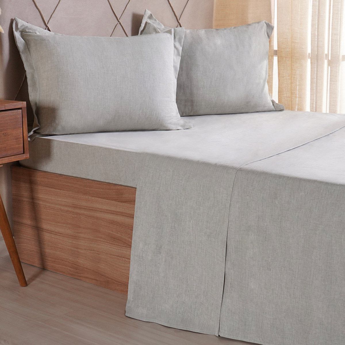 JOGO DE CAMA LINO STILE QUEEN - VERDE ALFAFA (SC)