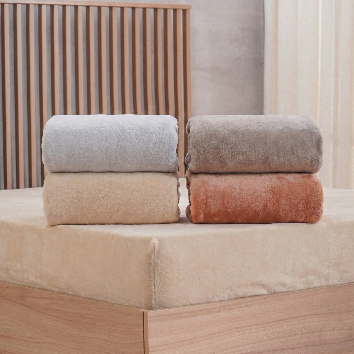 LENÇOL AVULSO PLUSH FLANNEL CASAL - SORTIMENTO NEUTROS (SC)
