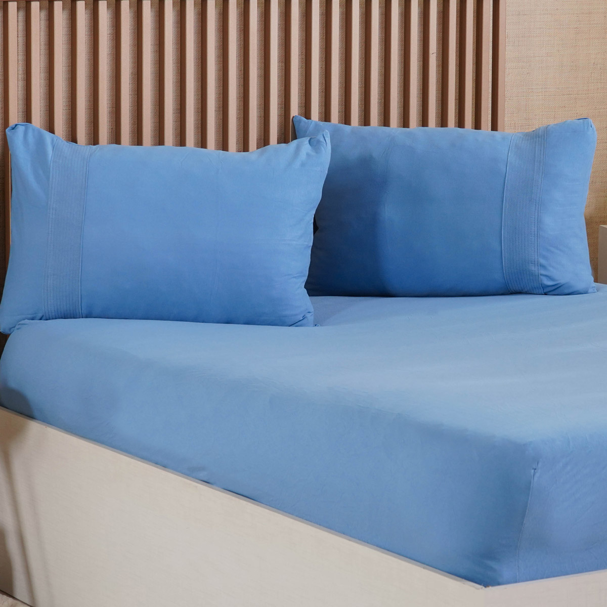 PAR DE FRONHAS BELLA CAMA LISA - AZUL (SC)