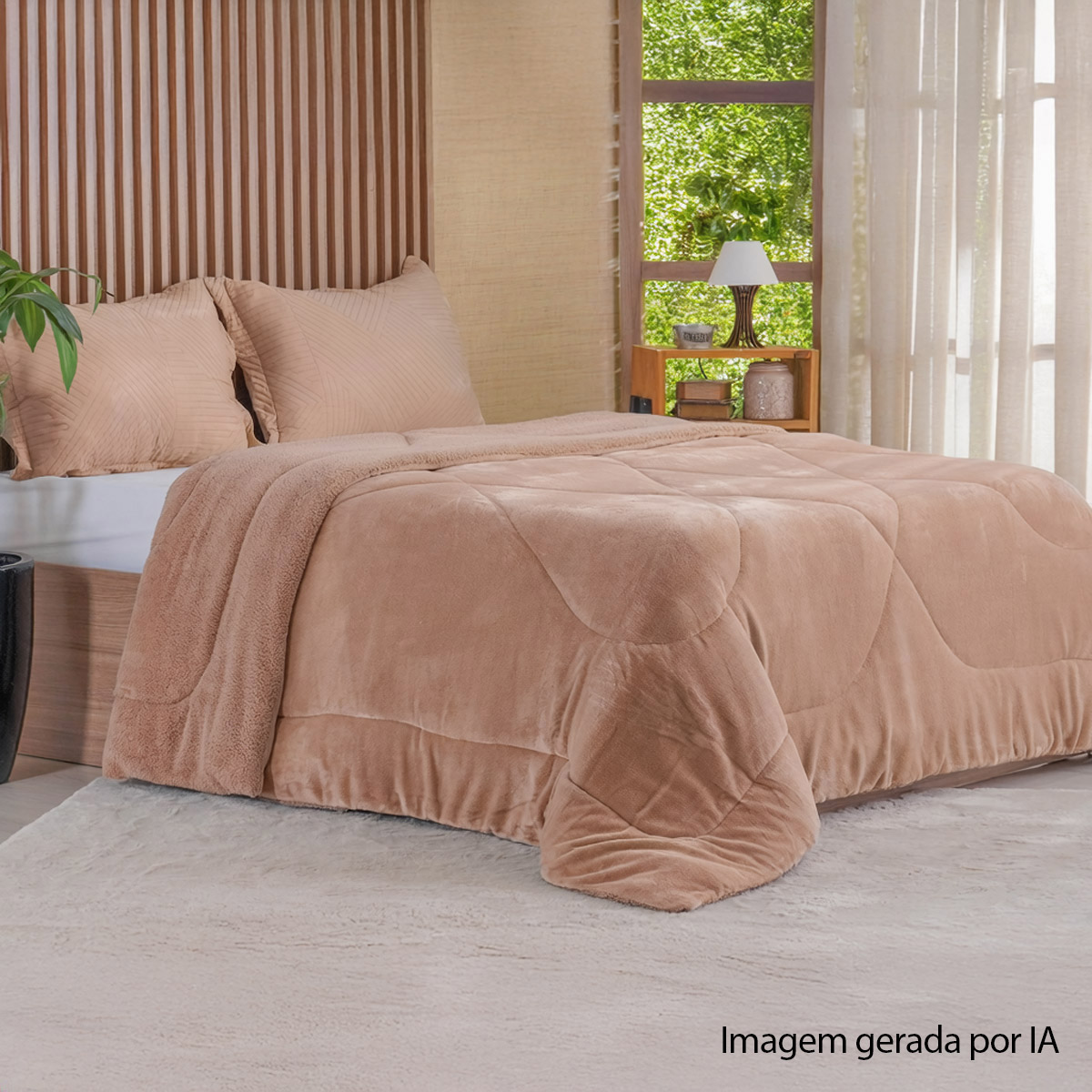 EDREDOM SHERPA CASAL 1,80m x 2,20m - CAPUCCINO CLASSICO (SC)