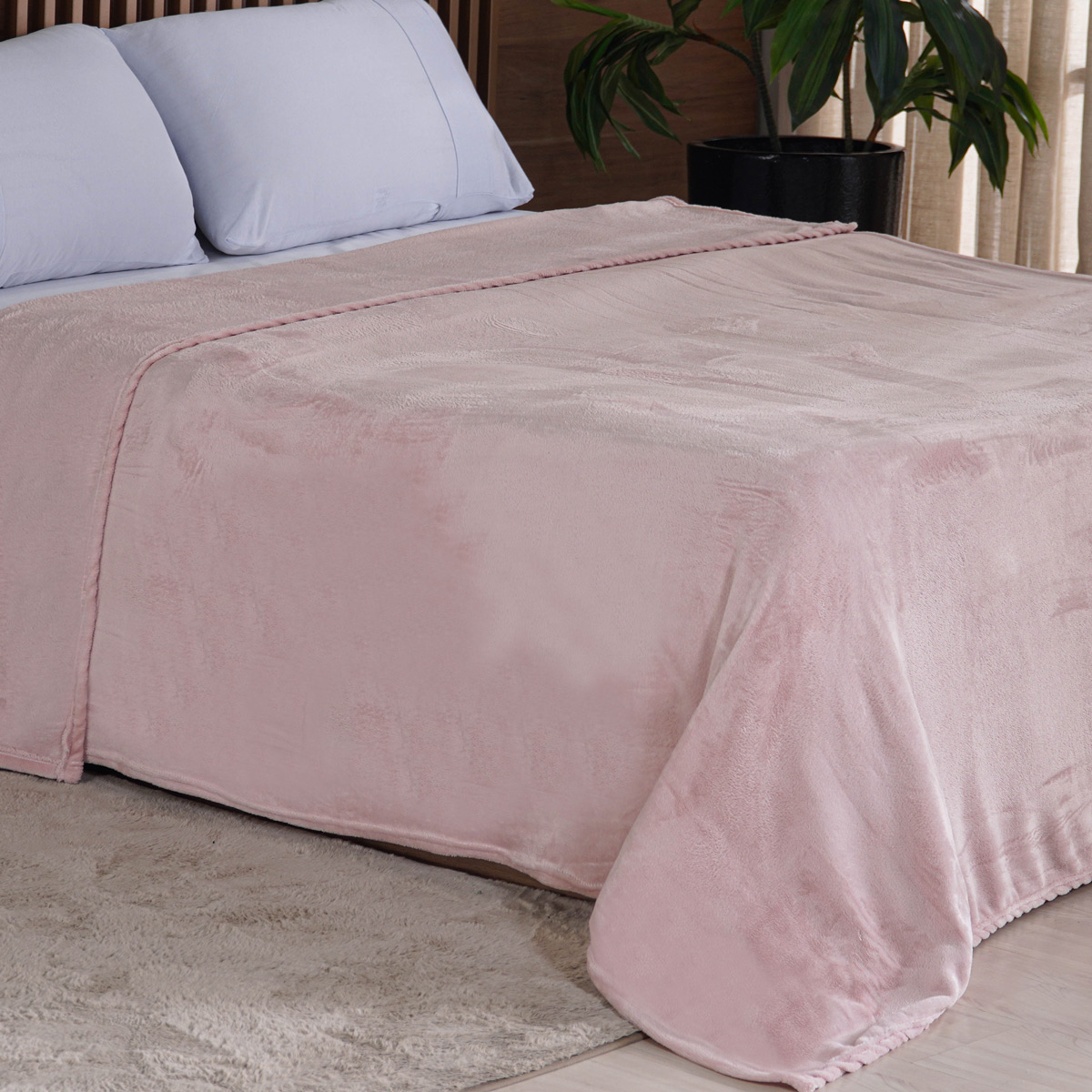 MANTA DE MICROFIBRA FLANNEL PLUSH SOLTEIRO 1,60m x 2,20m LISA - SORTIDO (SC)
