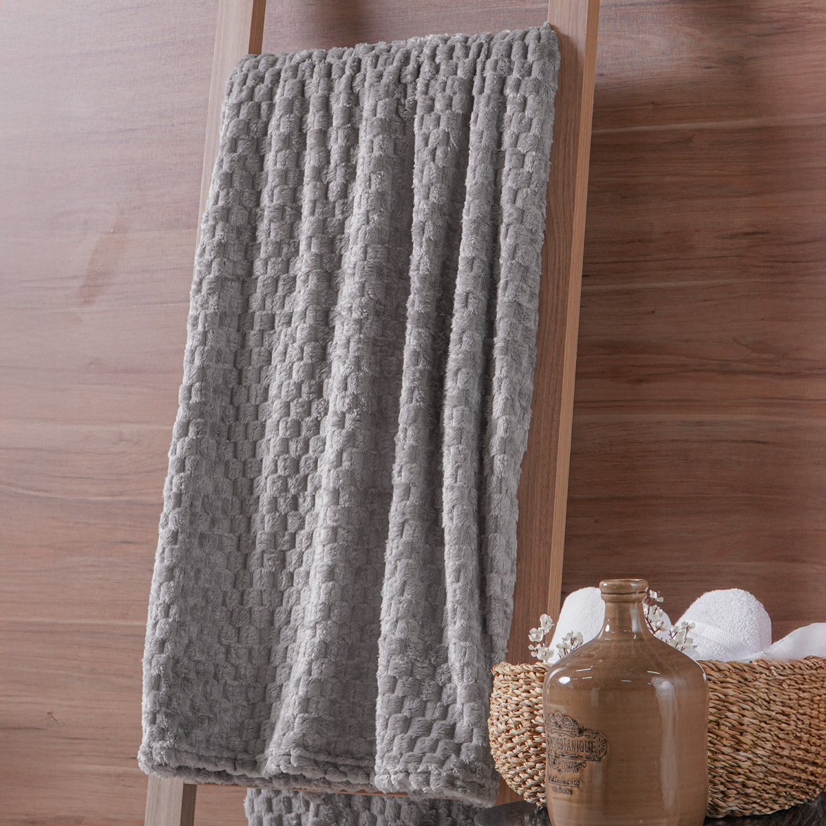 COBERTOR FLANNEL BRUSHED 2,30m x 2,60m KING NACIONAL - CINZA SOFT' (SC)