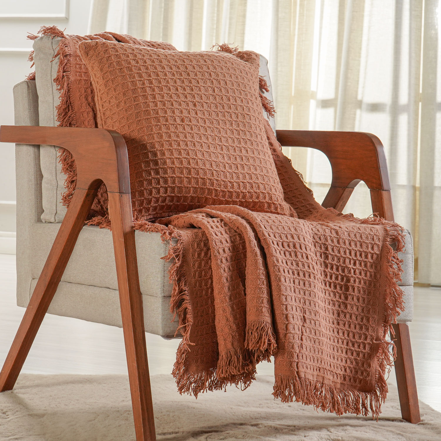 MANTA WAFFLE 1,20M X 1,50M - TERRACOTA (SC)