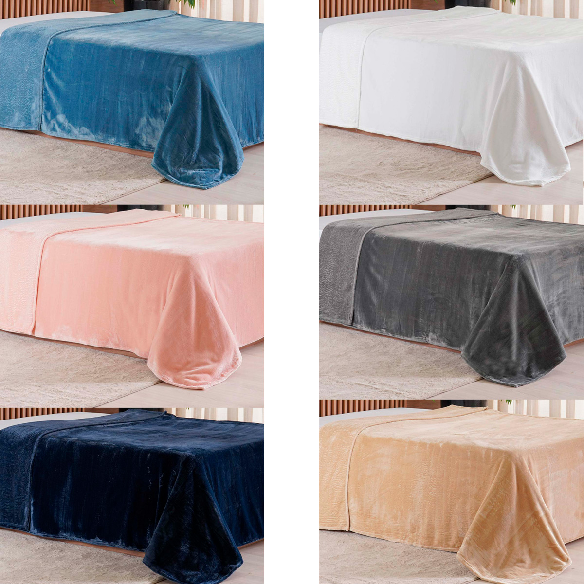 COBERTOR FLANNEL COLORS CASAL 1,80M X 2,20M - SORTIDO (SC)