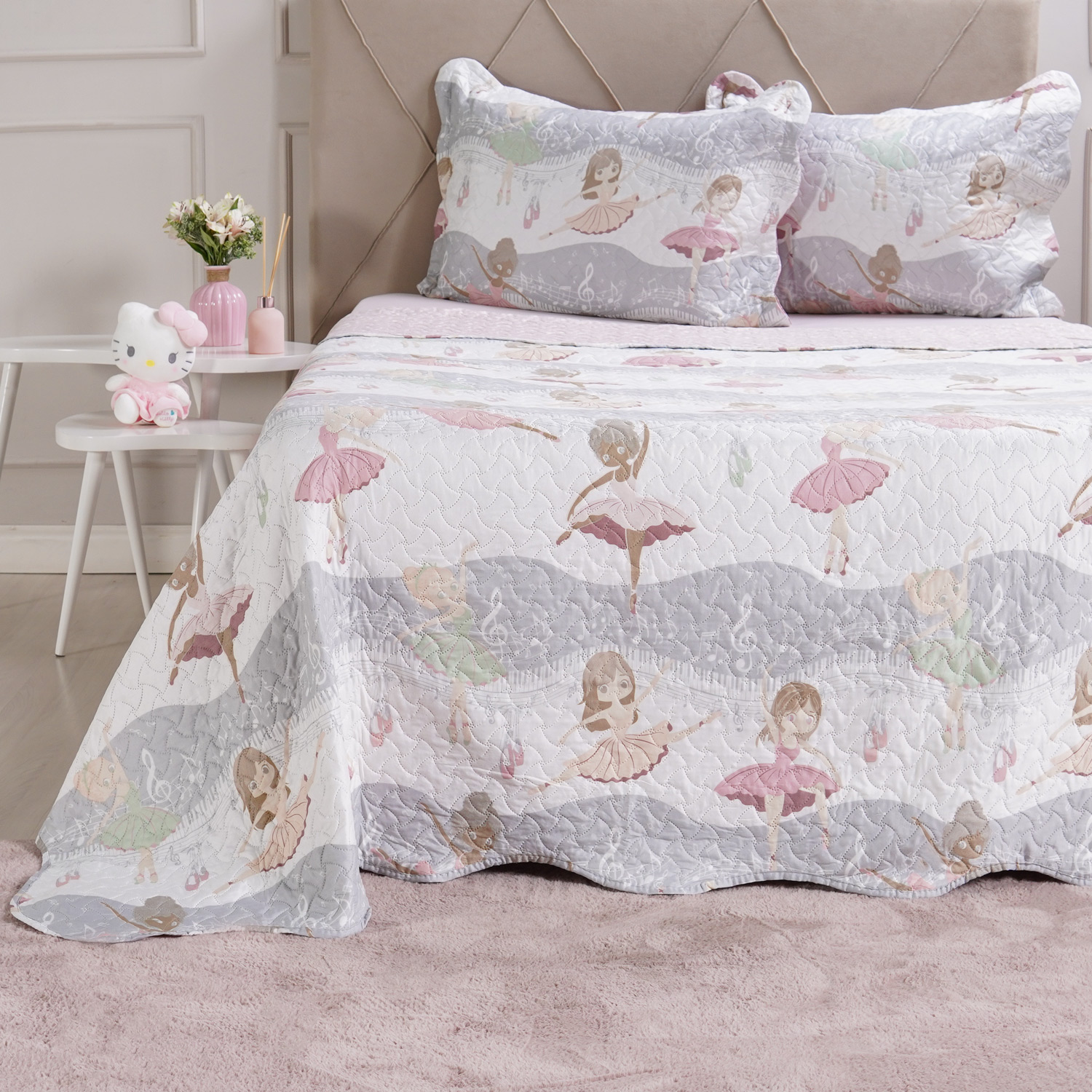 KIT COLCHA KIDS CASAL ROLINHO UNITARIA - BALLET (SC)