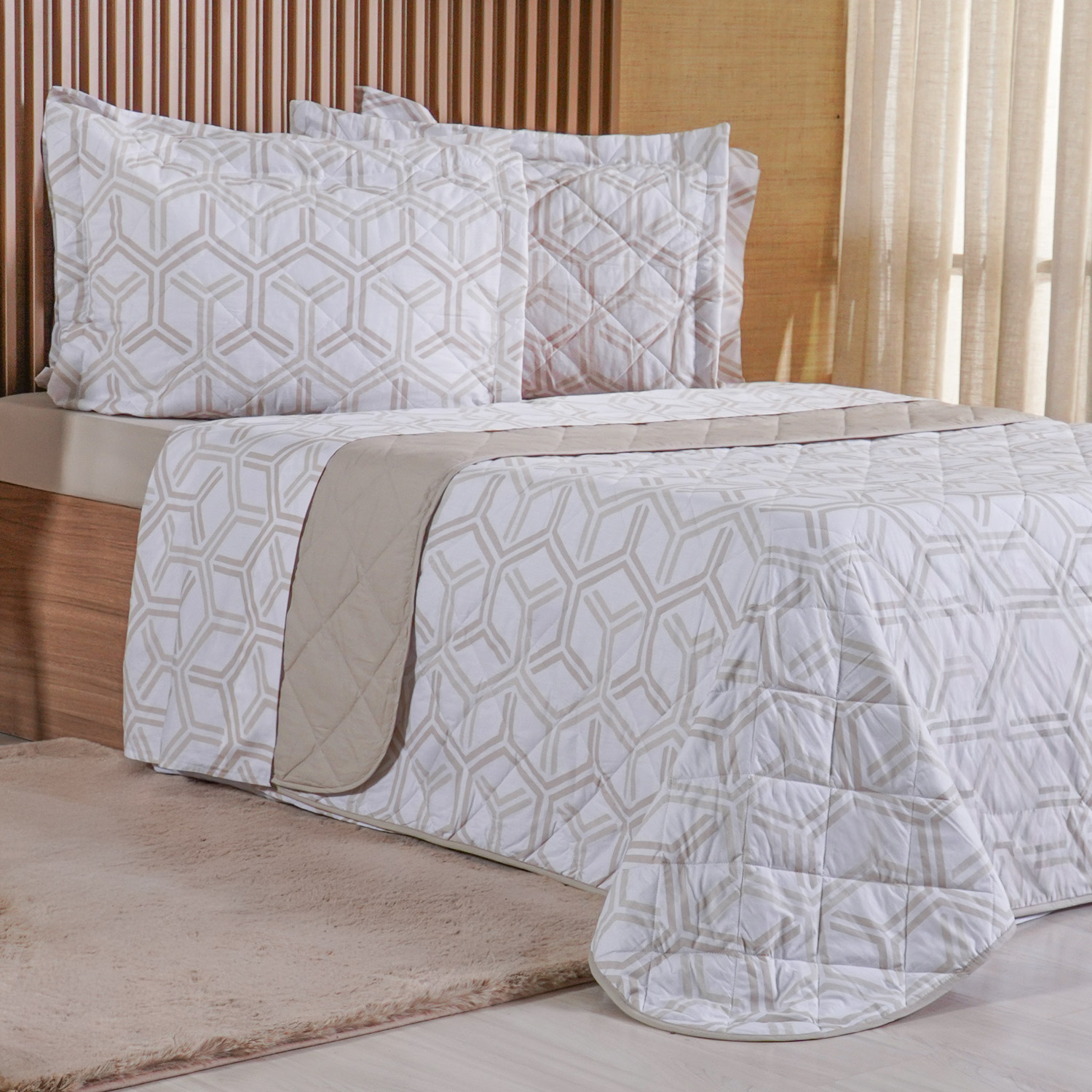 KIT COLCHA 200 FIOS ESTAMPADO KING - RAYON (SC)