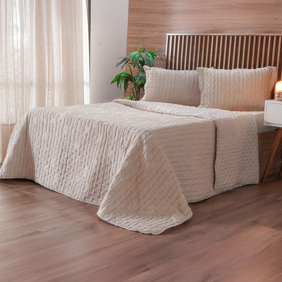 KIT COLCHA ESSENCE CASAL 2,20M X 2,40M - BISCUIT (SC)