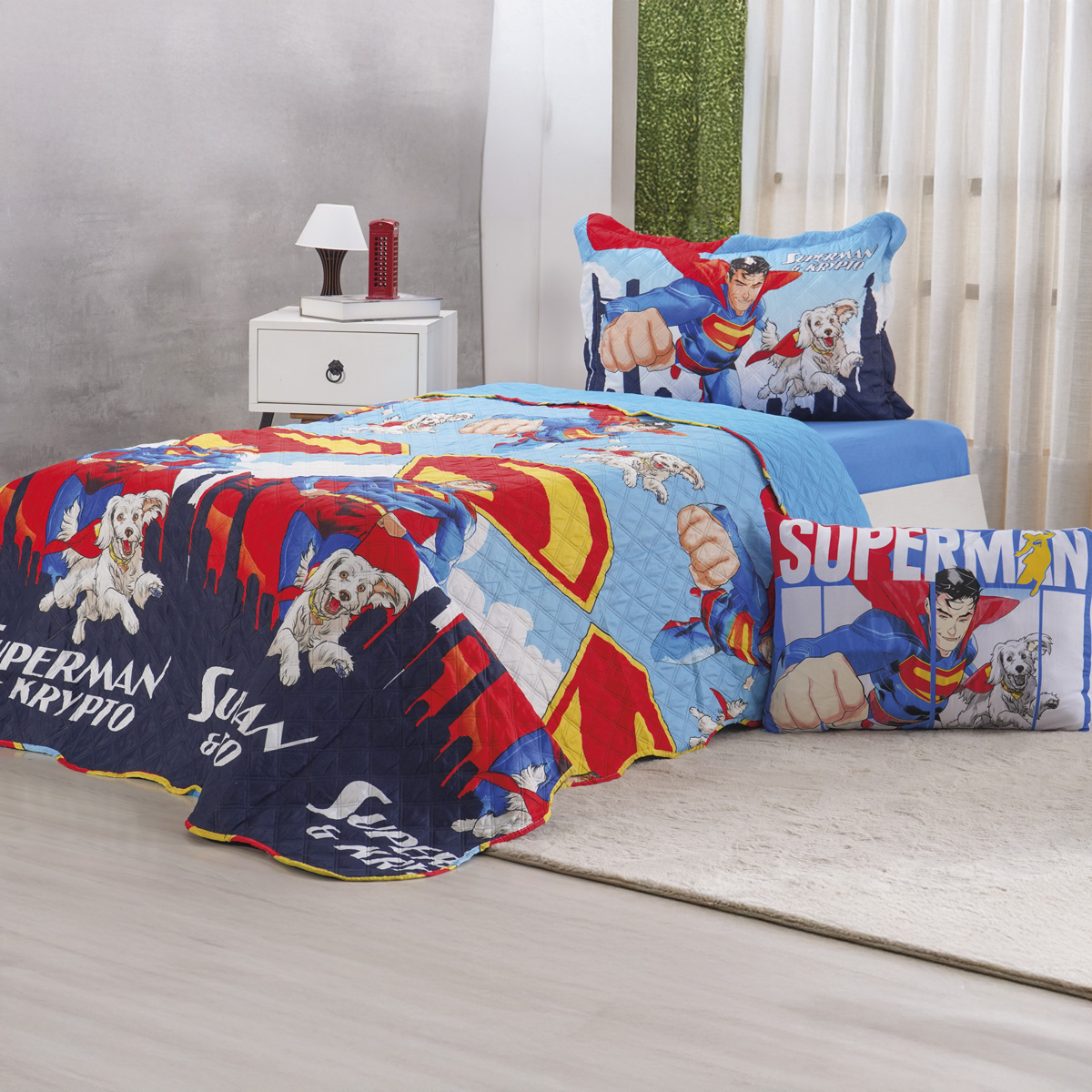 KIT COLCHA SUPERMAN SOLTEIRO